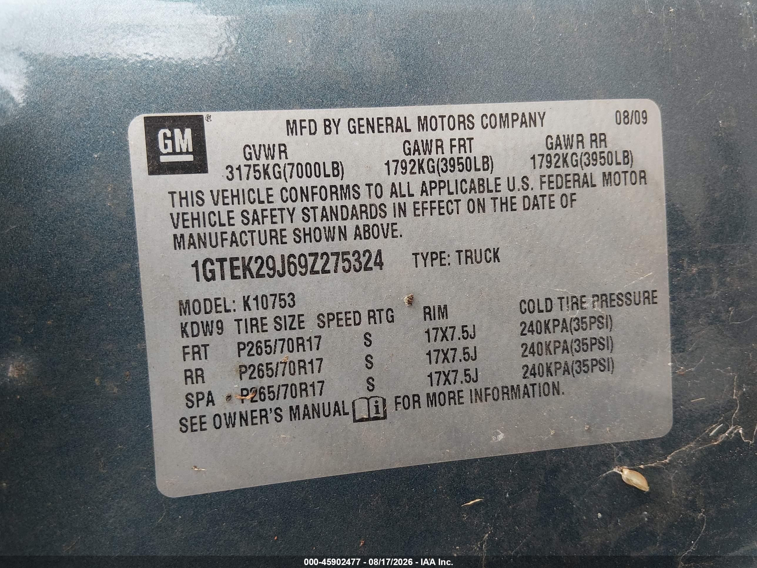 2009 Gmc Sierra 1500 Sle Синий vin: 1GTEK29J69Z275324