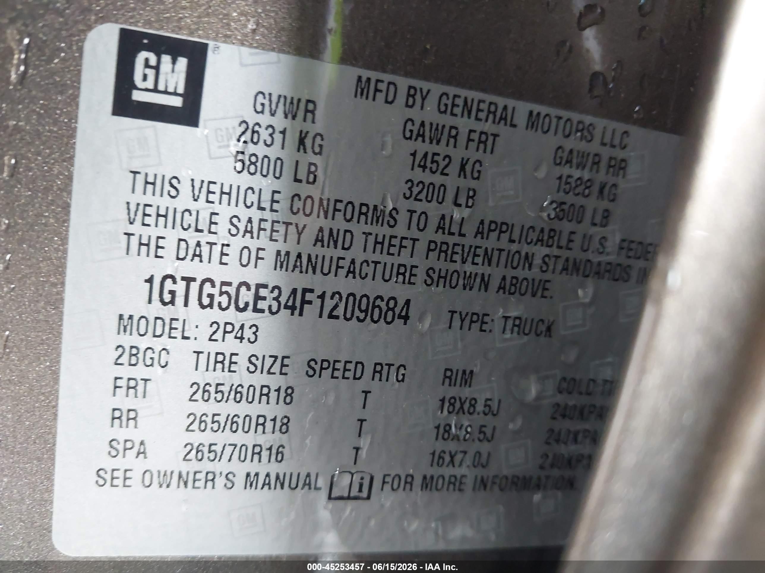 2015 Gmc Canyon Slt Gray vin: 1GTG5CE34F1209684
