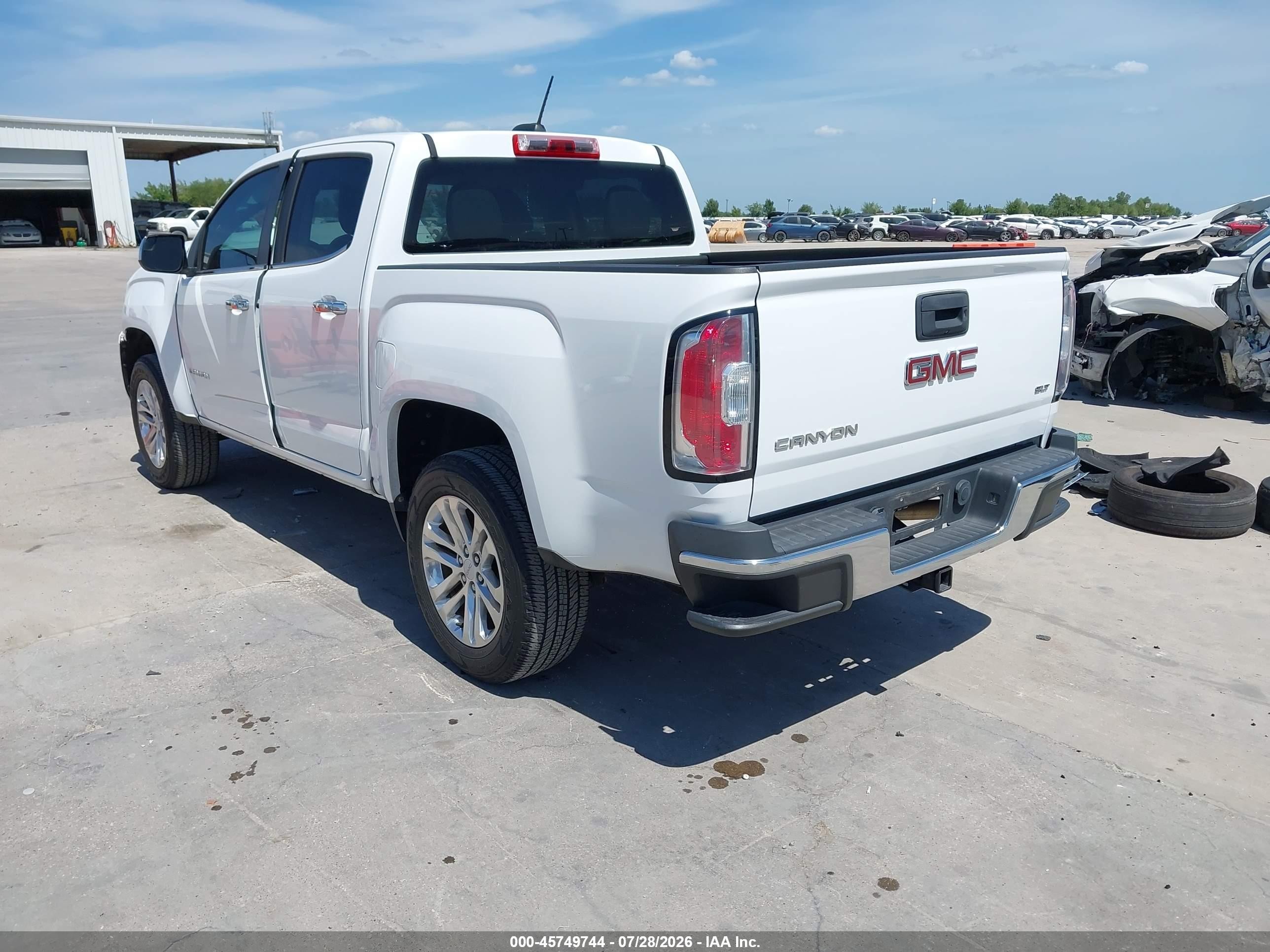 2015 Gmc Canyon 2wd Slt White vin: 1GTG5CE35F1238854
