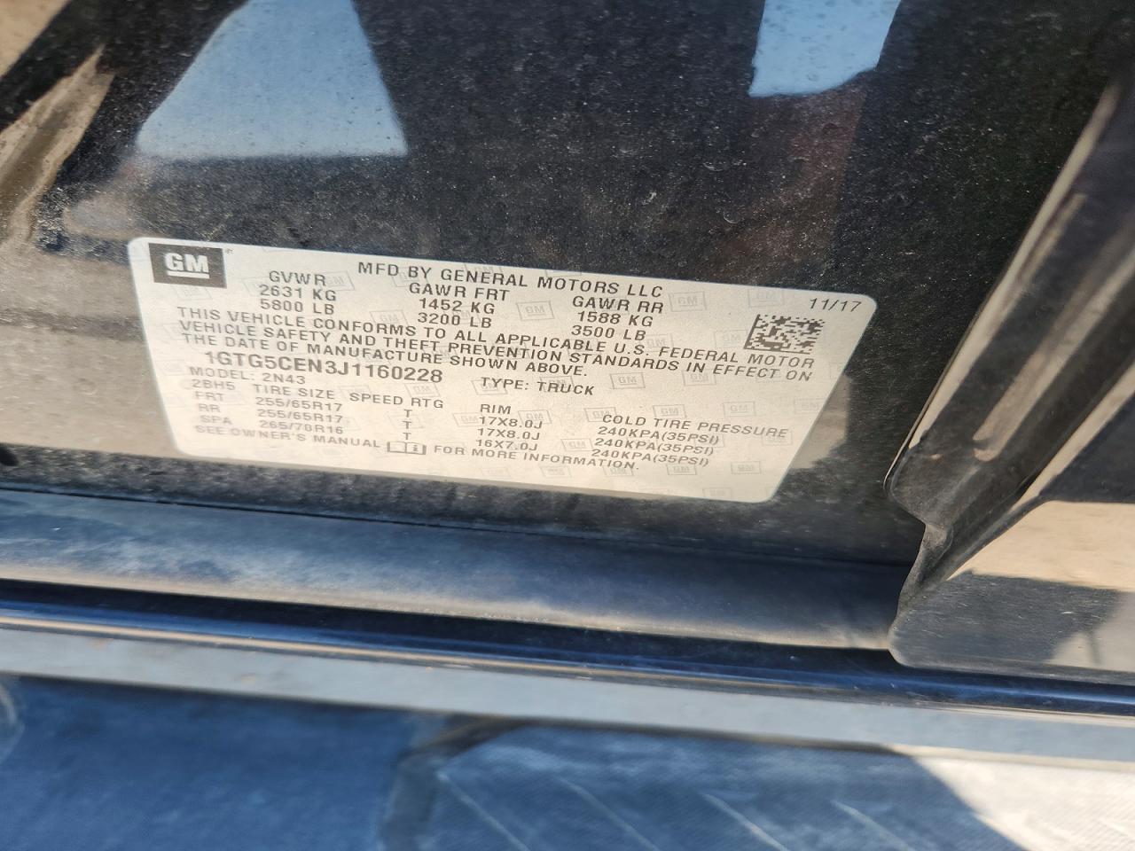 2018 Gmc Canyon Sle Black vin: 1GTG5CEN3J1160228