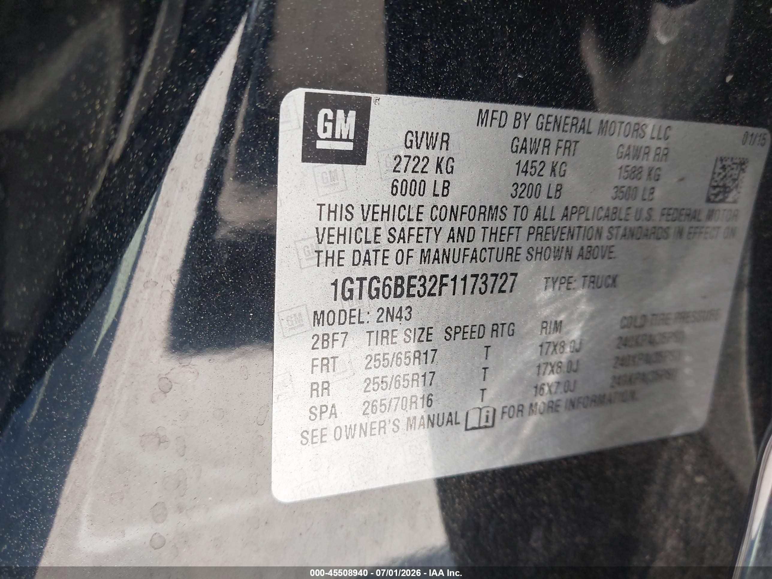 2015 Gmc Canyon 4wd Sle Black vin: 1GTG6BE32F1173727