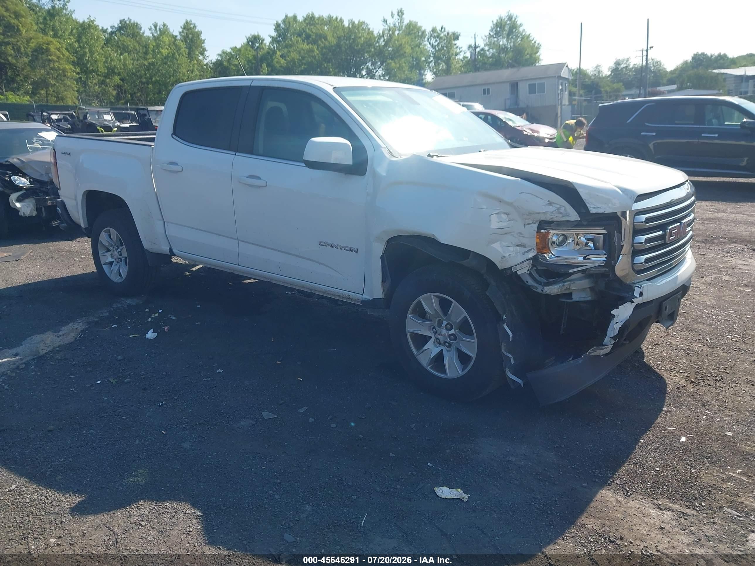 2015 Gmc Canyon 4wd Sle White vin: 1GTG6BE36F1212156