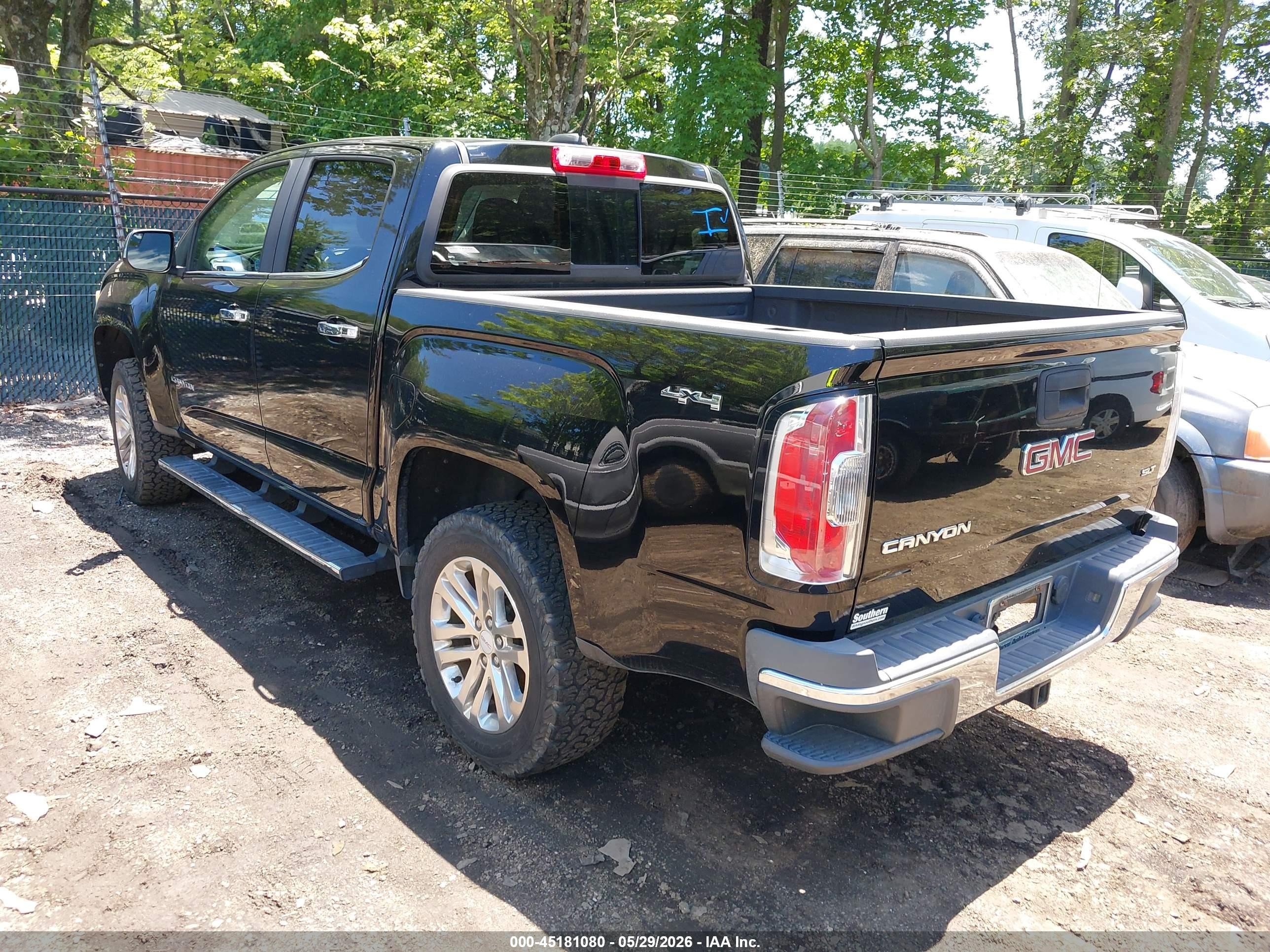 2015 Gmc Canyon Slt Black vin: 1GTG6CE31F1205797