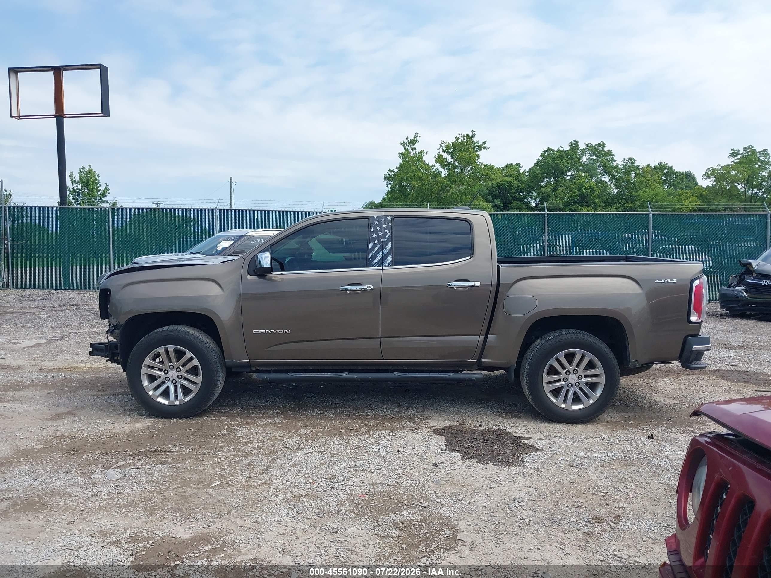 2015 Gmc Canyon 4wd Slt Brown vin: 1GTG6CE33F1198934