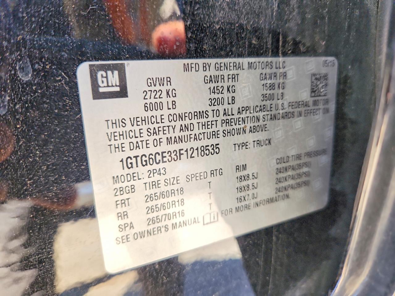 2015 Gmc Canyon Slt Черный vin: 1GTG6CE33F1218535