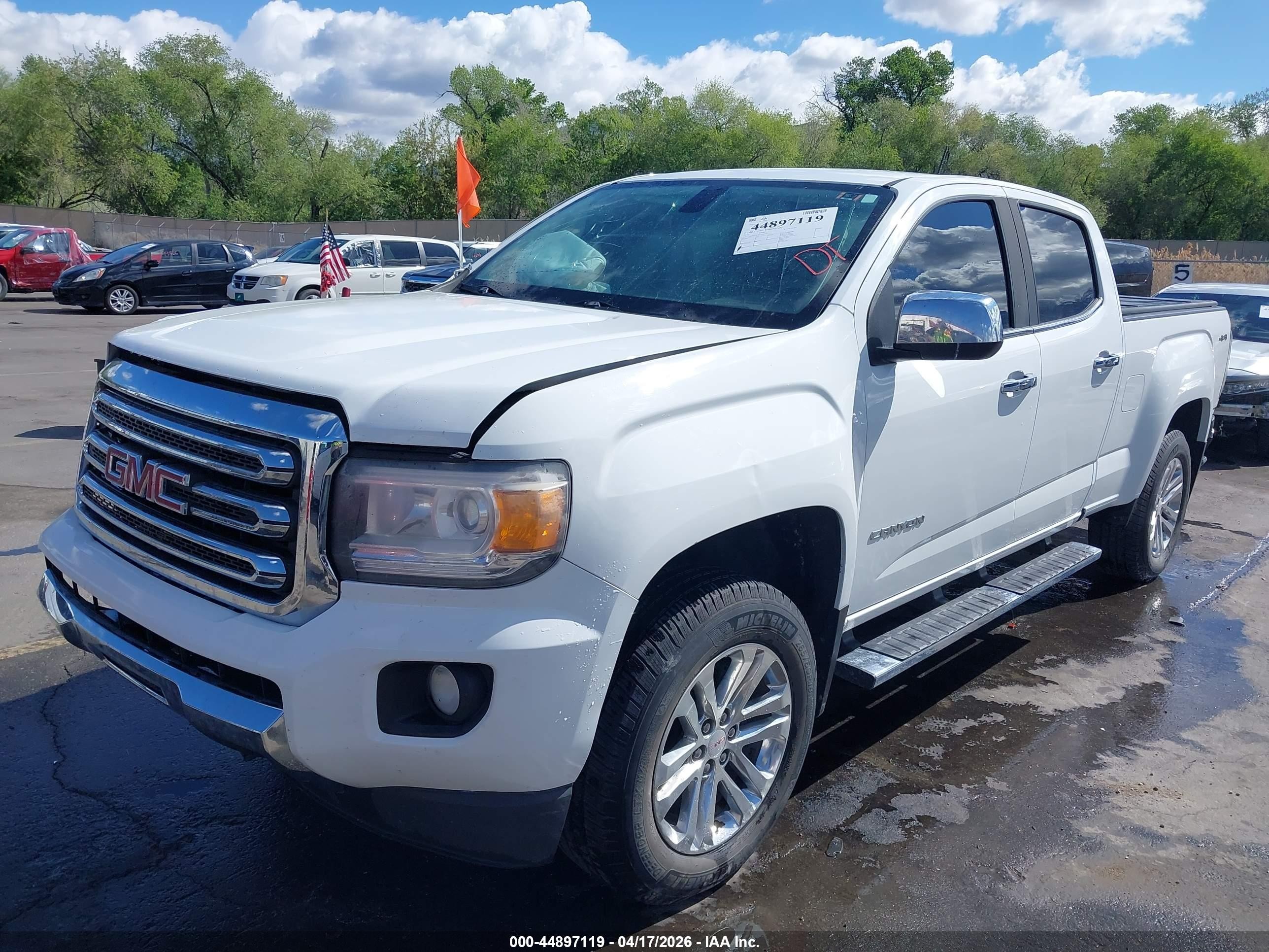 2015 Gmc Canyon Slt White vin: 1GTG6CE34F1192799