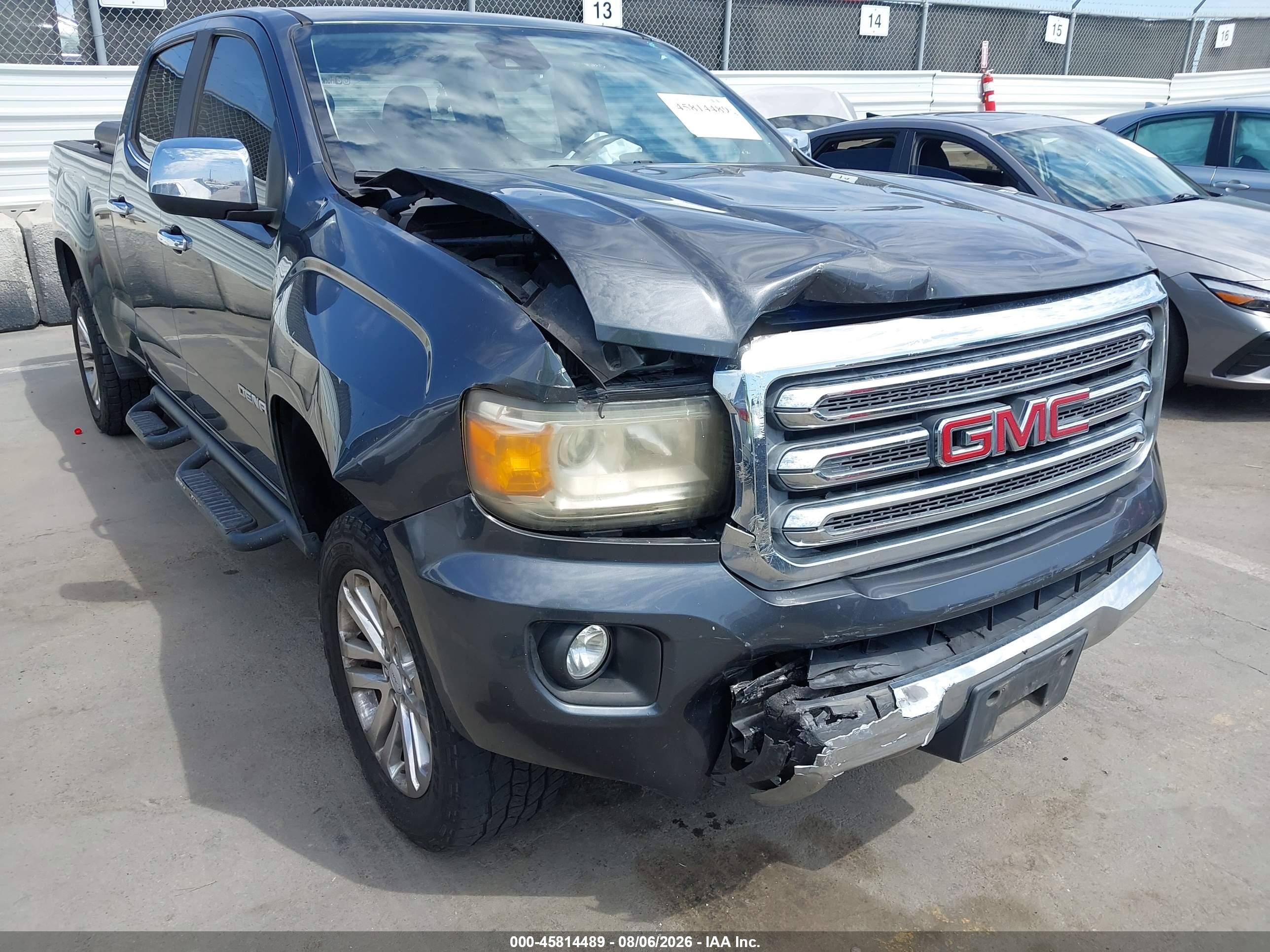 2015 Gmc Canyon 4wd Slt Gray vin: 1GTG6CE36F1124875