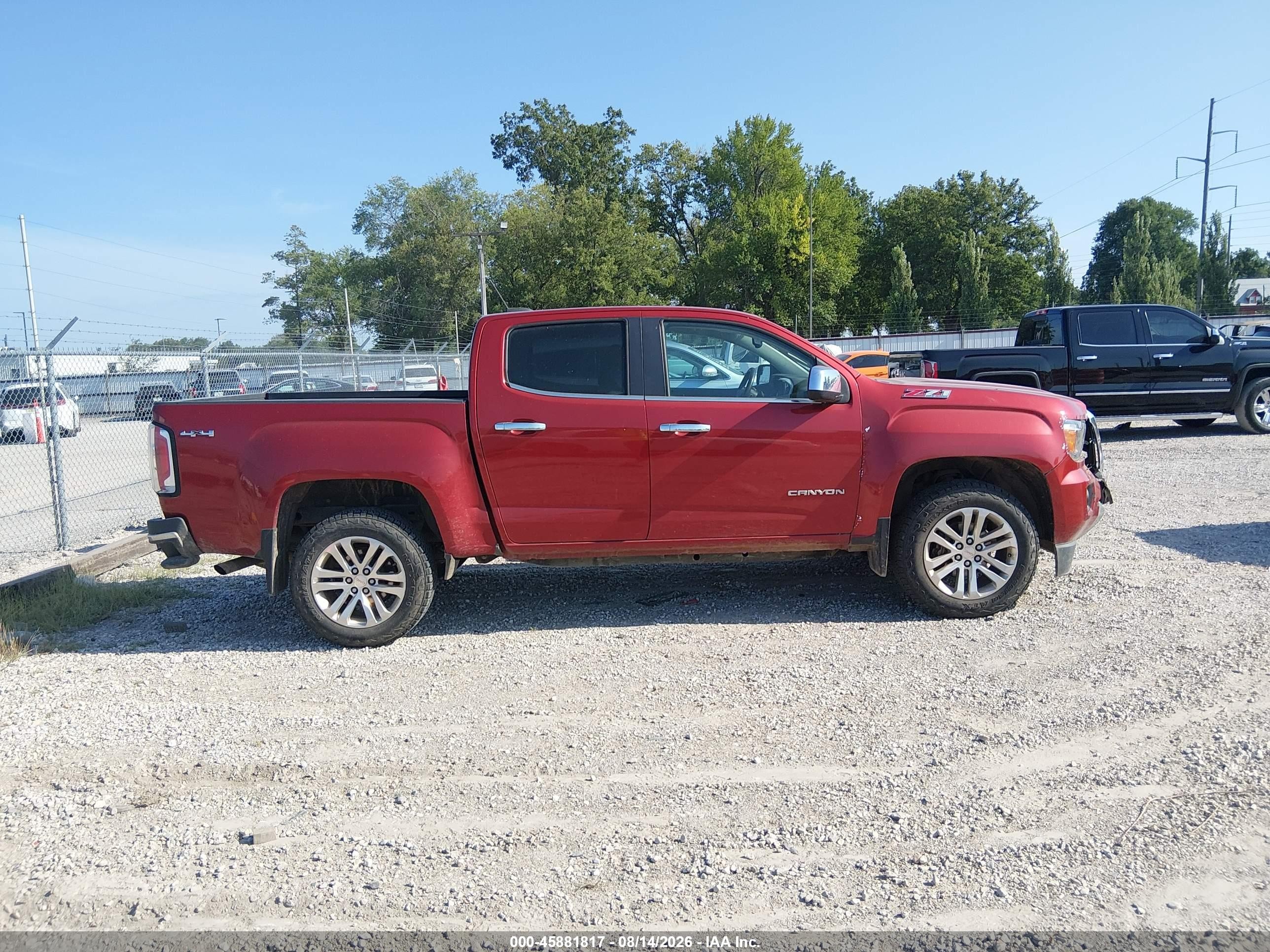 2015 Gmc Canyon 4wd Slt Maroon vin: 1GTG6CE38F1202735