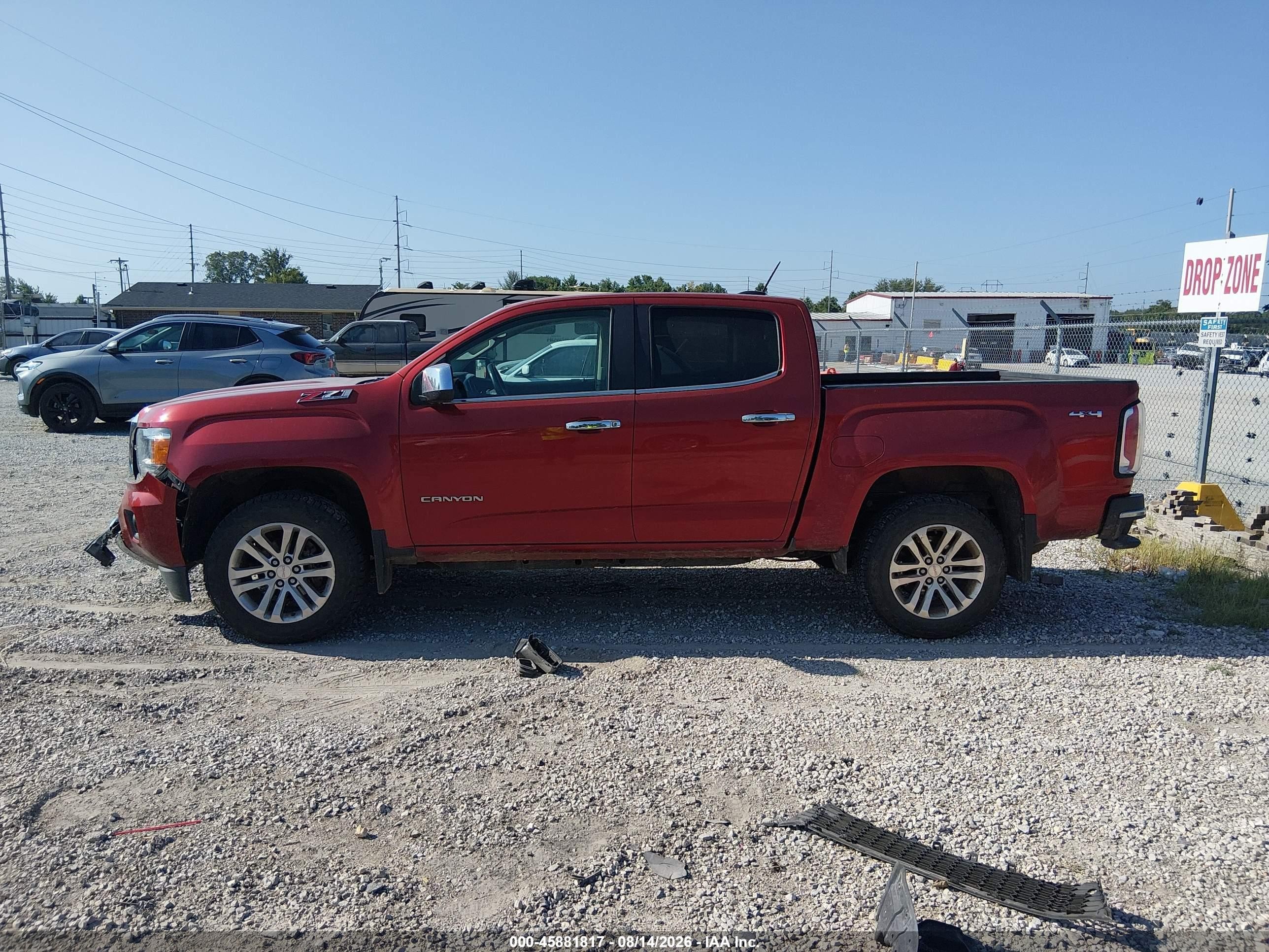 2015 Gmc Canyon 4wd Slt Maroon vin: 1GTG6CE38F1202735