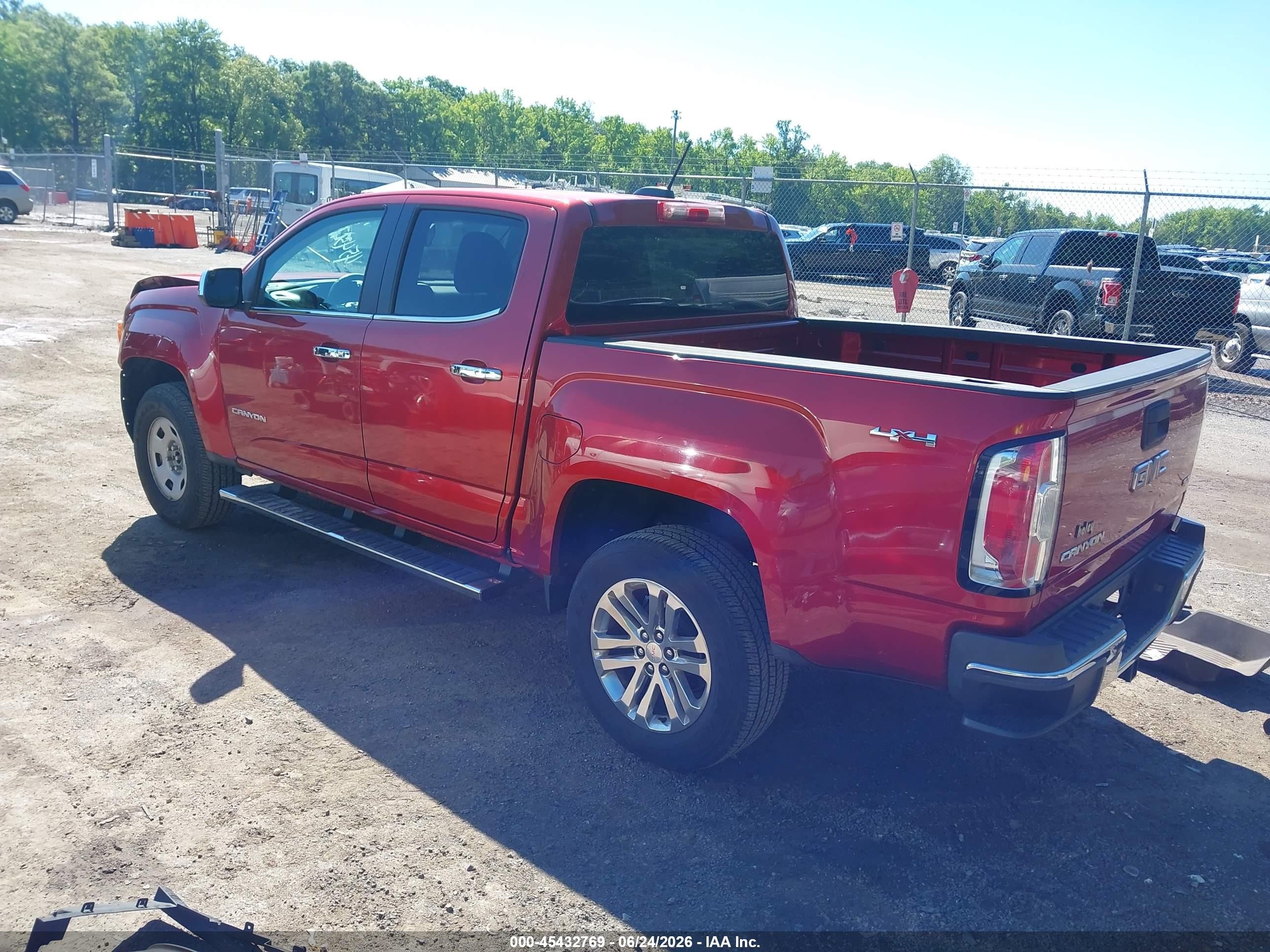 2015 Gmc Canyon Slt Red vin: 1GTG6CE38F1254821