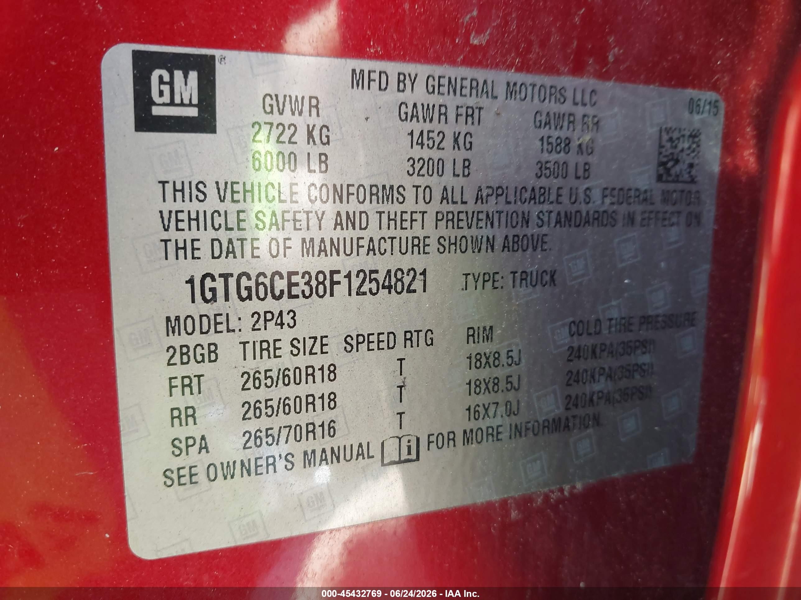2015 Gmc Canyon Slt Red vin: 1GTG6CE38F1254821