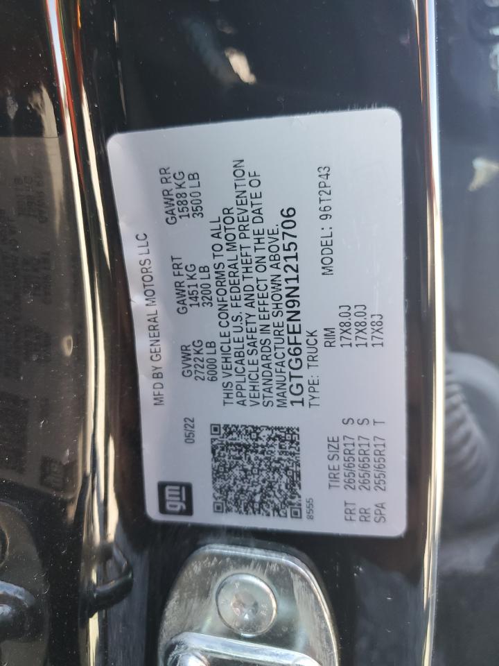 2022 Gmc Canyon At4 Black vin: 1GTG6FEN9N1215706