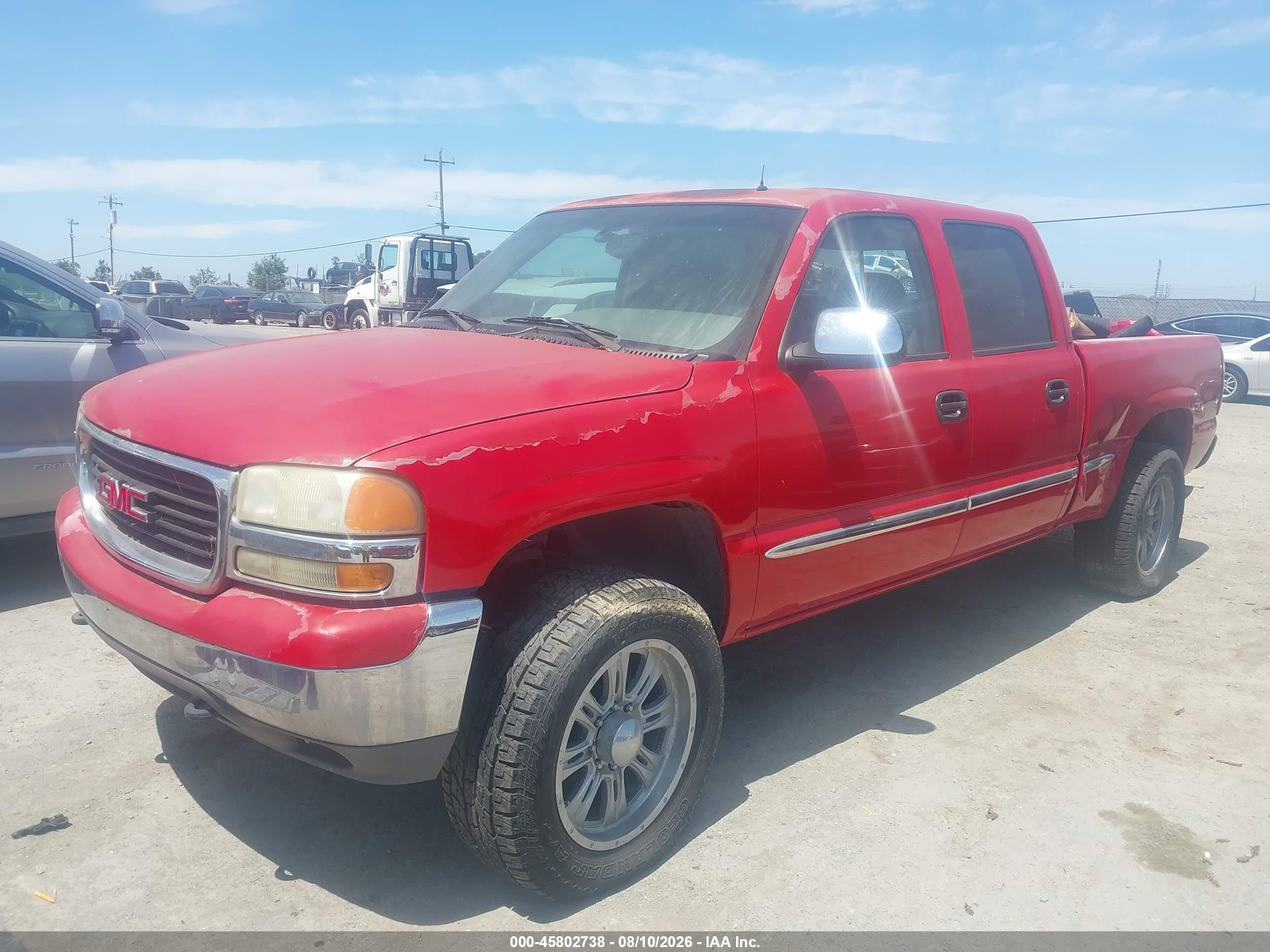 2001 Gmc Sierra 1500hd Sle Red vin: 1GTGC13U11F192411