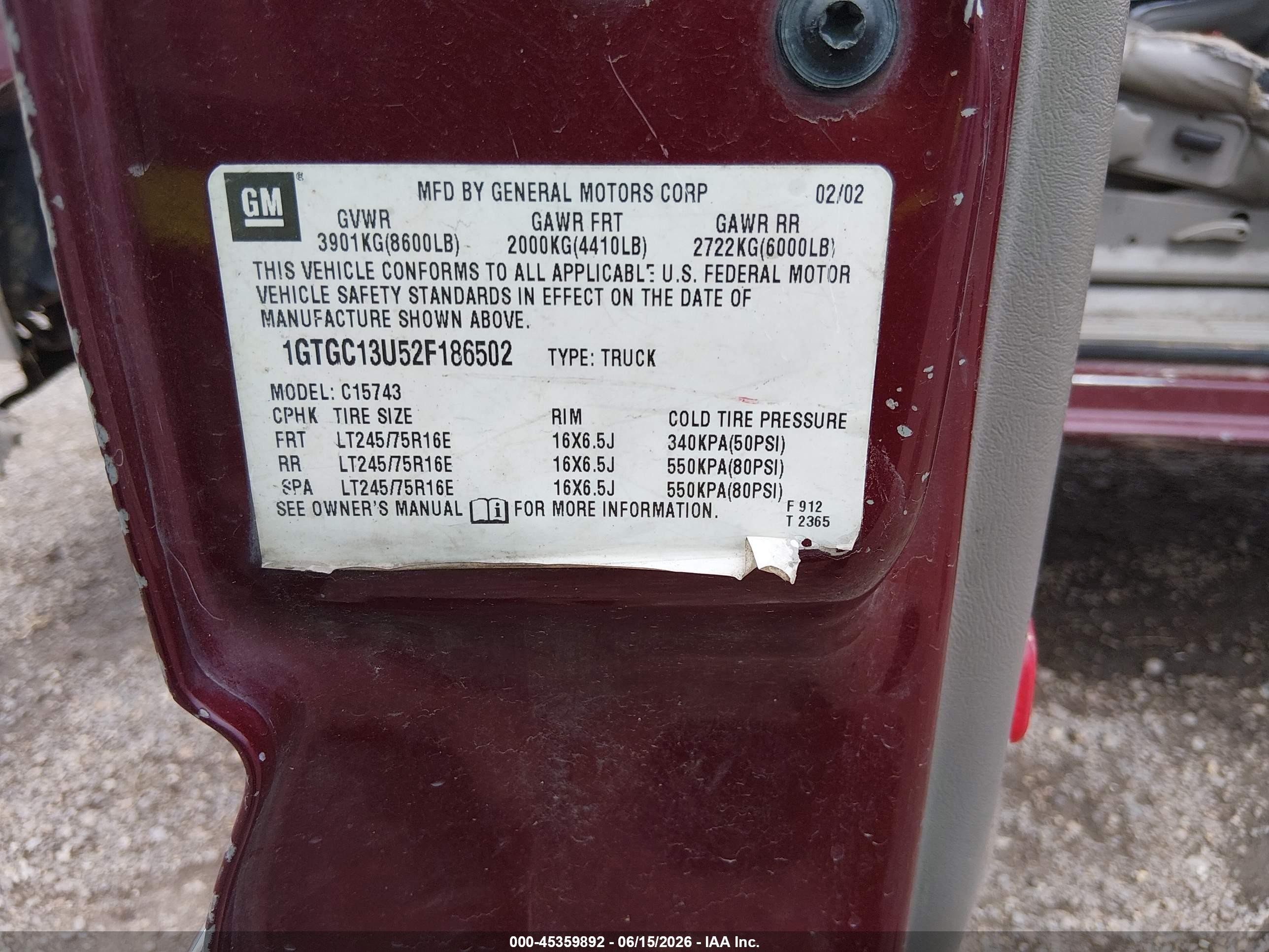 2002 Gmc Sierra 1500hd Sle Red vin: 1GTGC13U52F186502