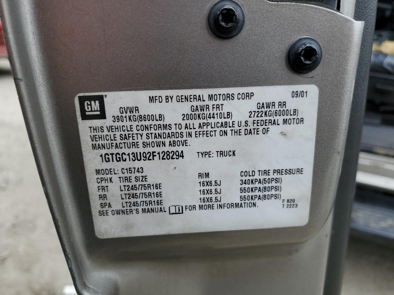 2002 Gmc Sierra C1500 Heavy Duty Tan vin: 1GTGC13U92F128294