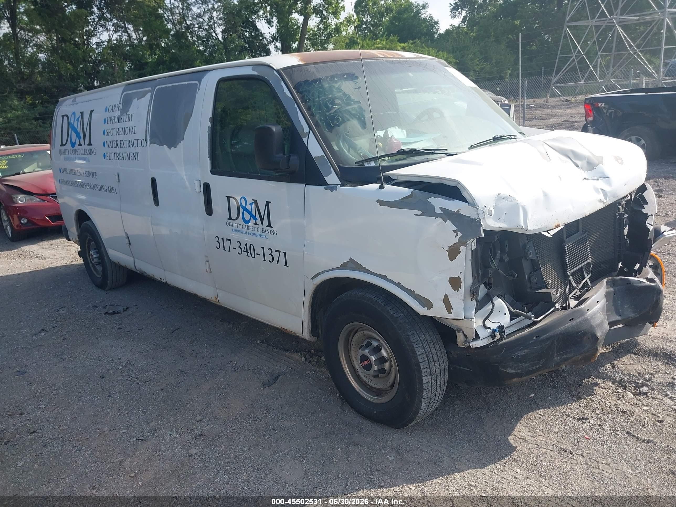 2008 Gmc Savana Cargo Van Work Van Белый vin: 1GTGG29C581913118