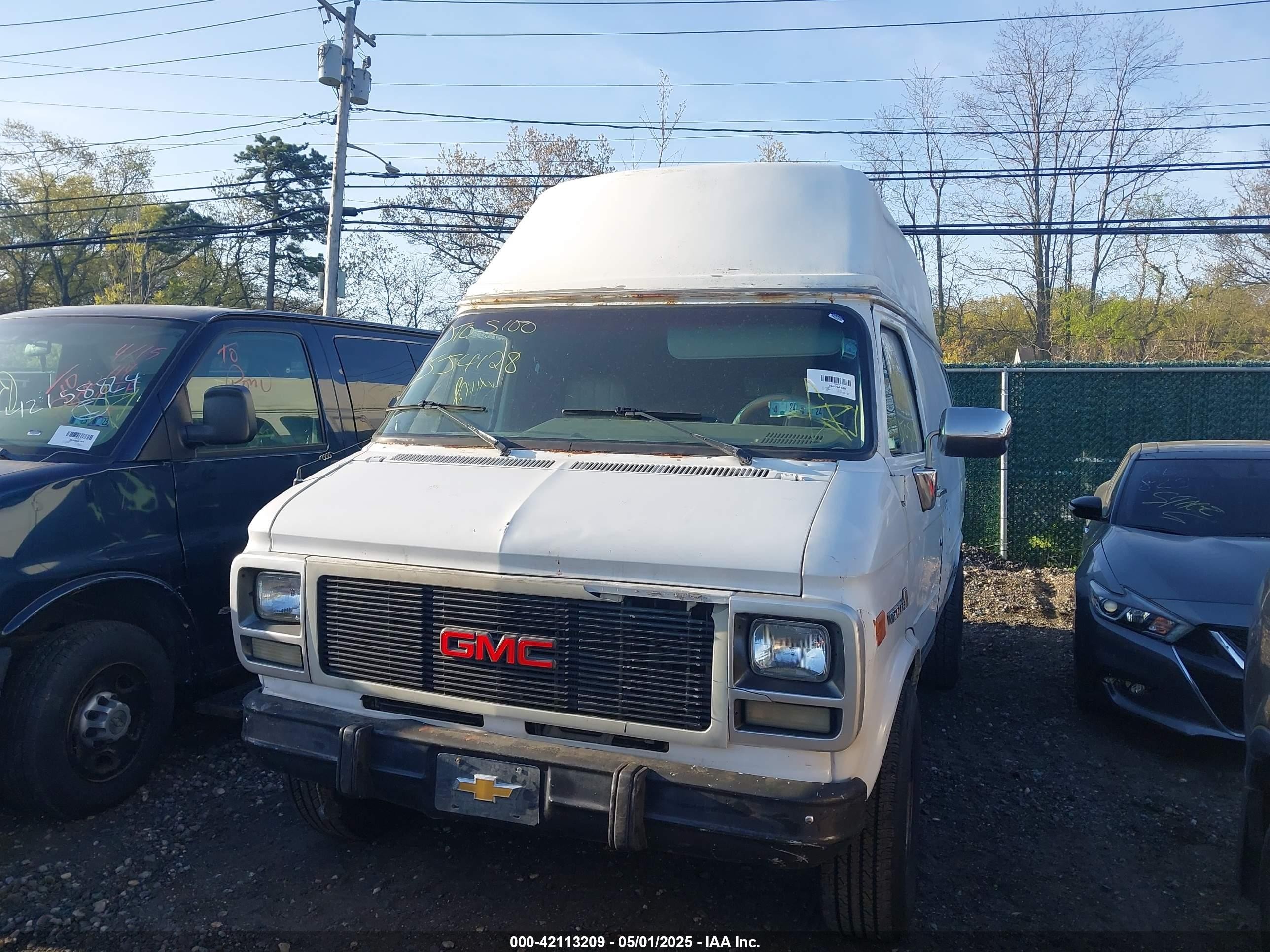 1995 Gmc Vandura G3500 White vin: 1GTGG35K1SF518298