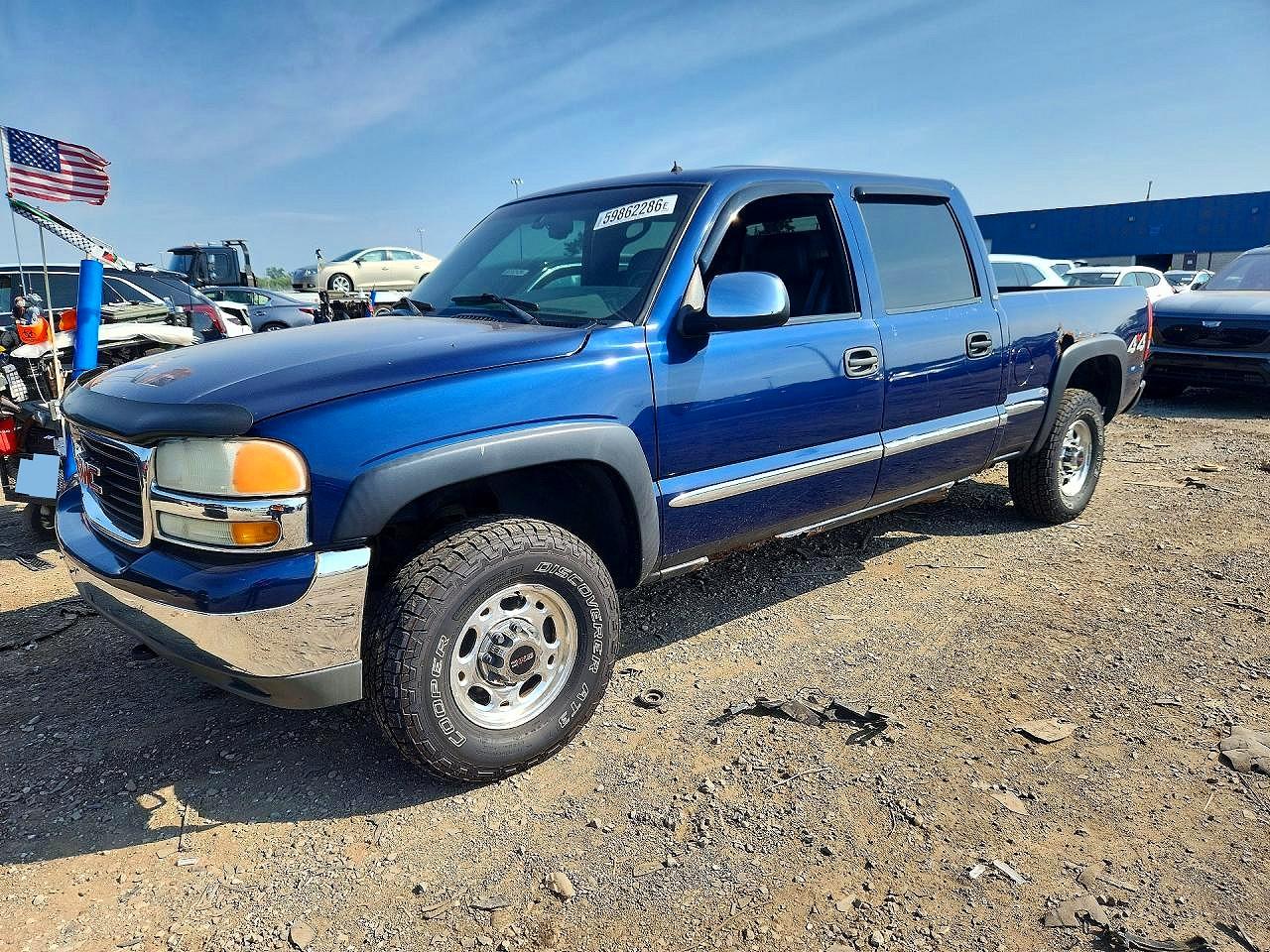 2002 Gmc Sierra K1500 Heavy Duty Blue vin: 1GTGK13U12F110889