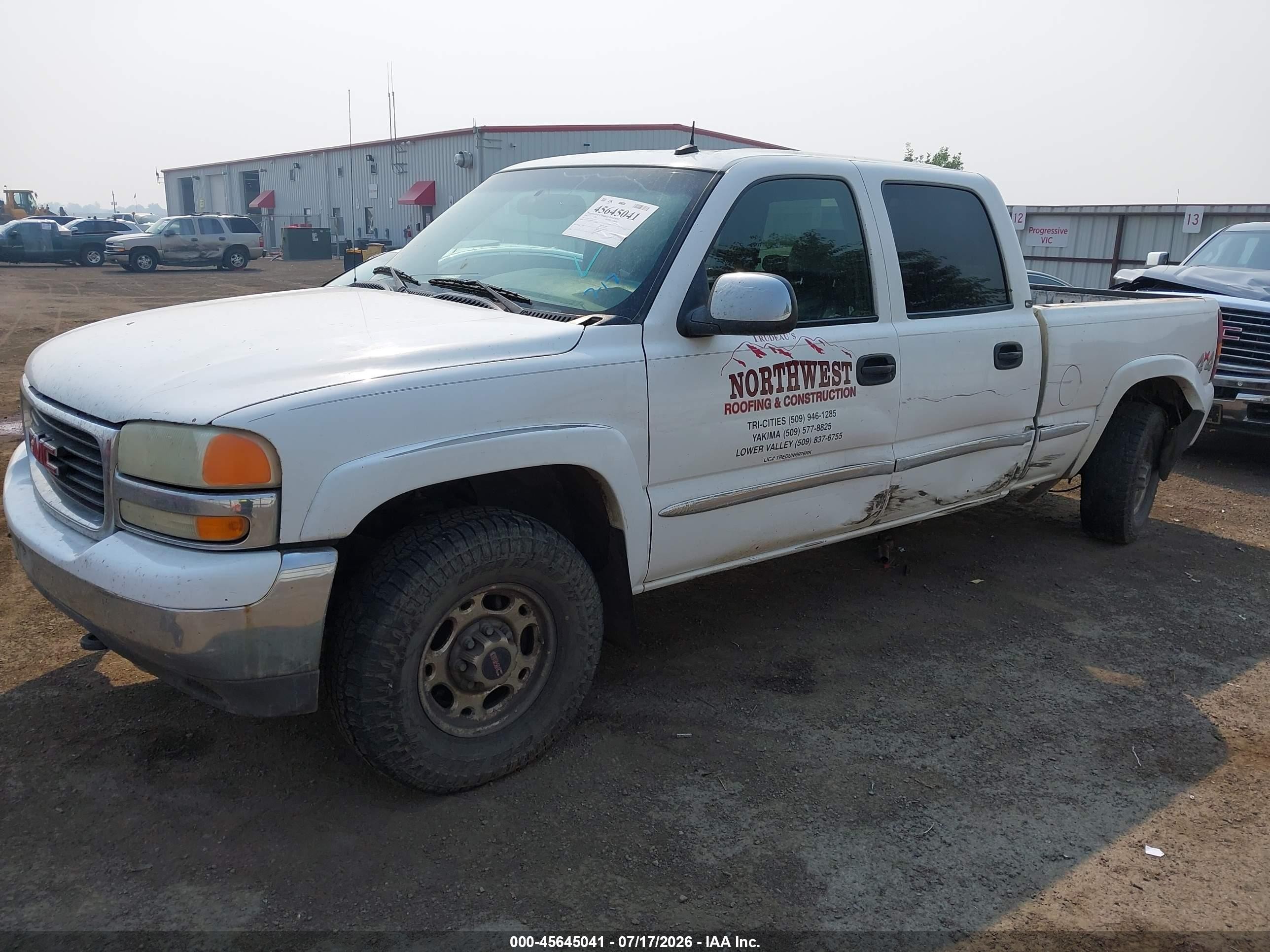 2002 Gmc Sierra 1500hd Sle White vin: 1GTGK13U72F234634