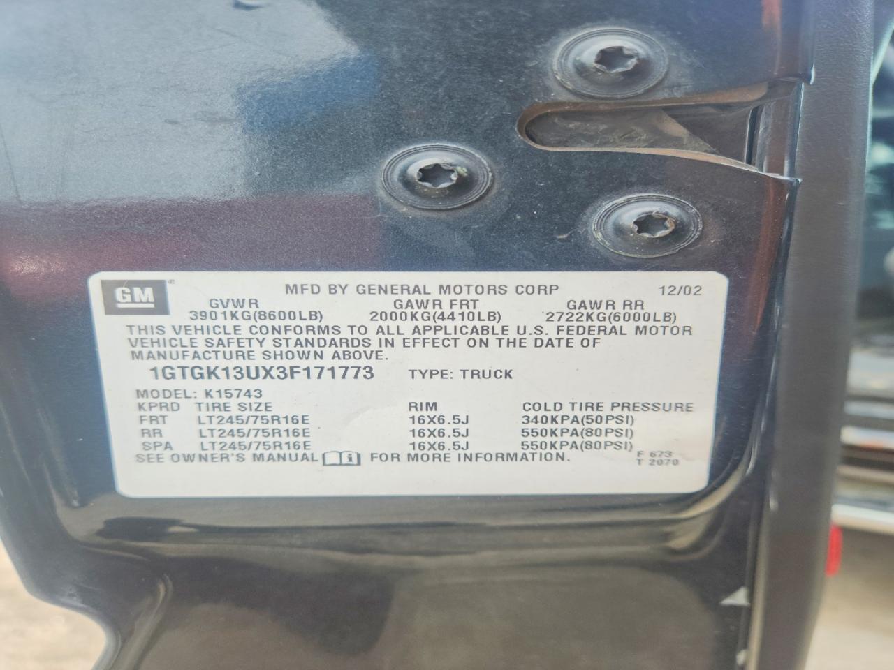 2003 Gmc Sierra Серебряный vin: 1GTGK13UX3F171773