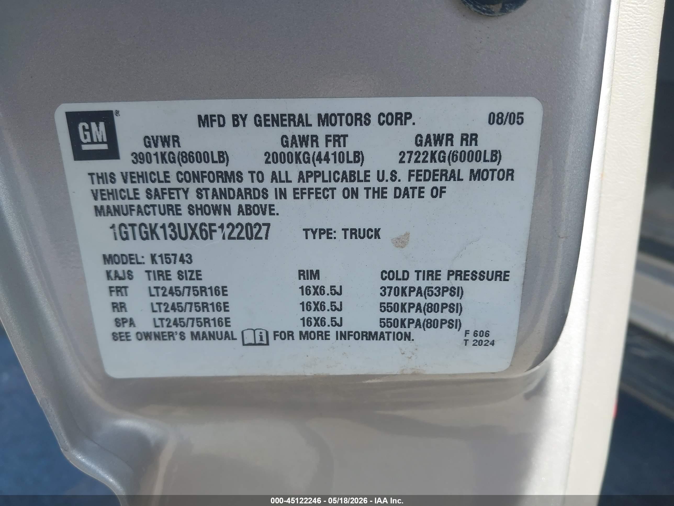 2006 Gmc Sierra 1500hd Slt Silver vin: 1GTGK13UX6F122027
