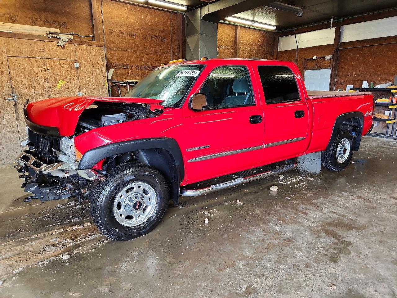2004 Gmc Sierra K2500 Crew Cab Red vin: 1GTGK23U74F102854
