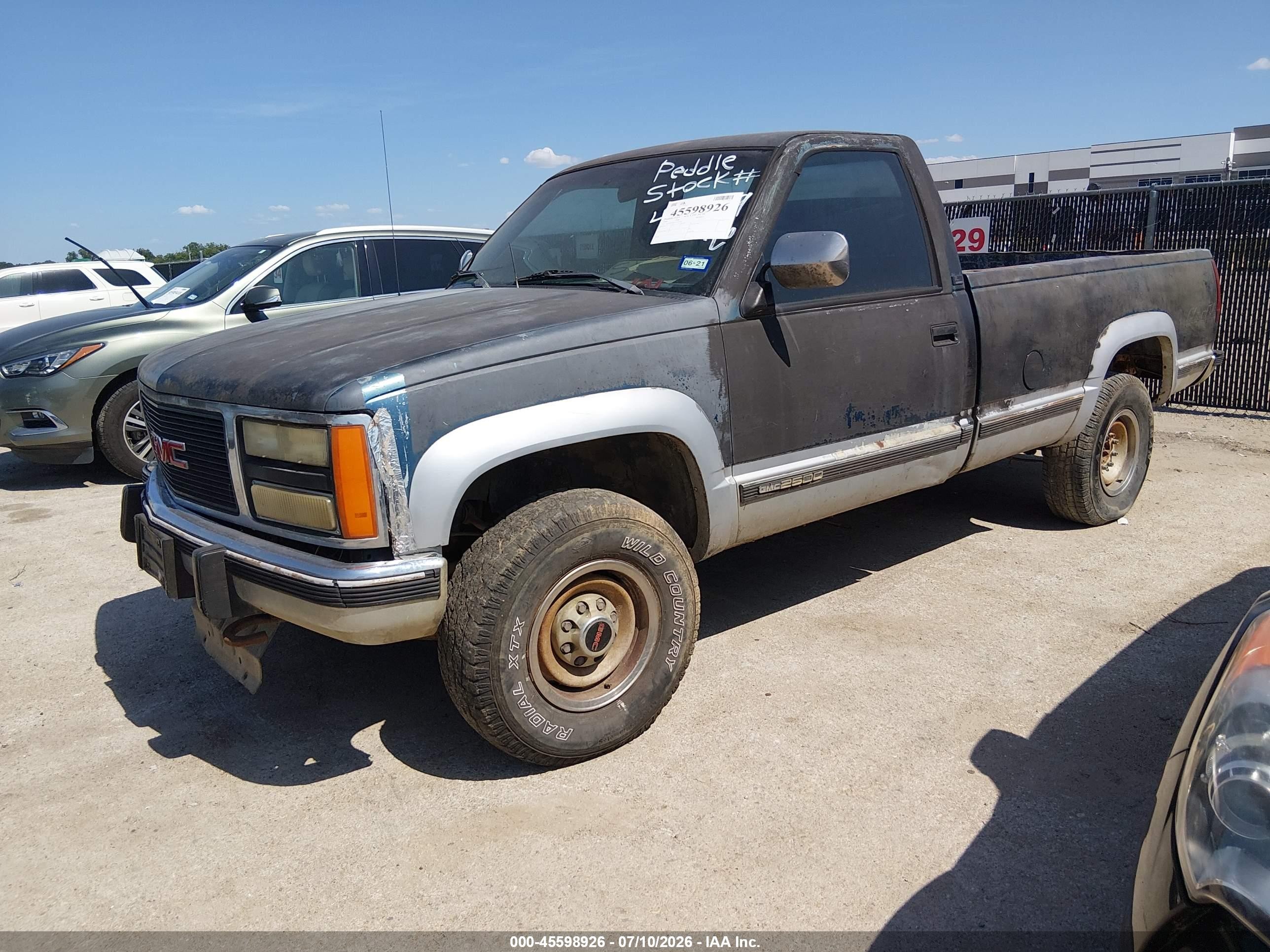 1990 Gmc Sierra K2500 Black vin: 1GTGK24K3LE521060