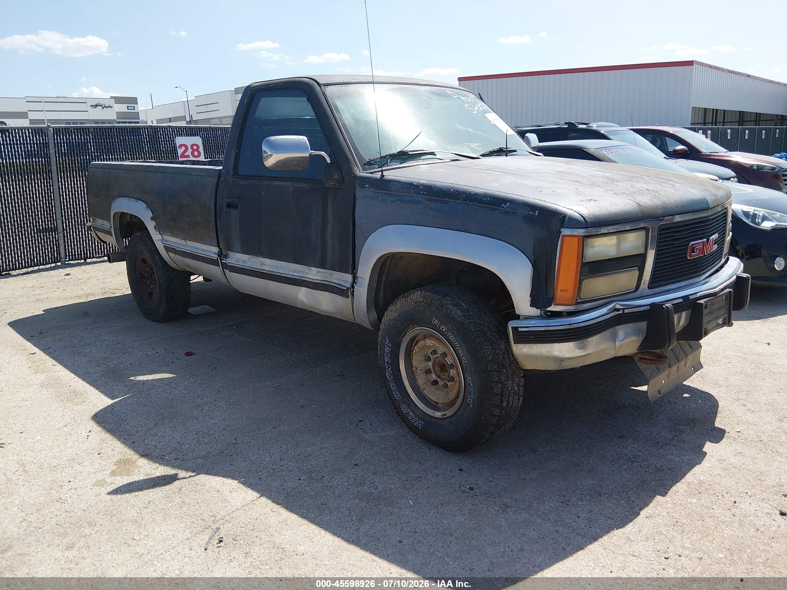 1990 Gmc Sierra K2500 Black vin: 1GTGK24K3LE521060