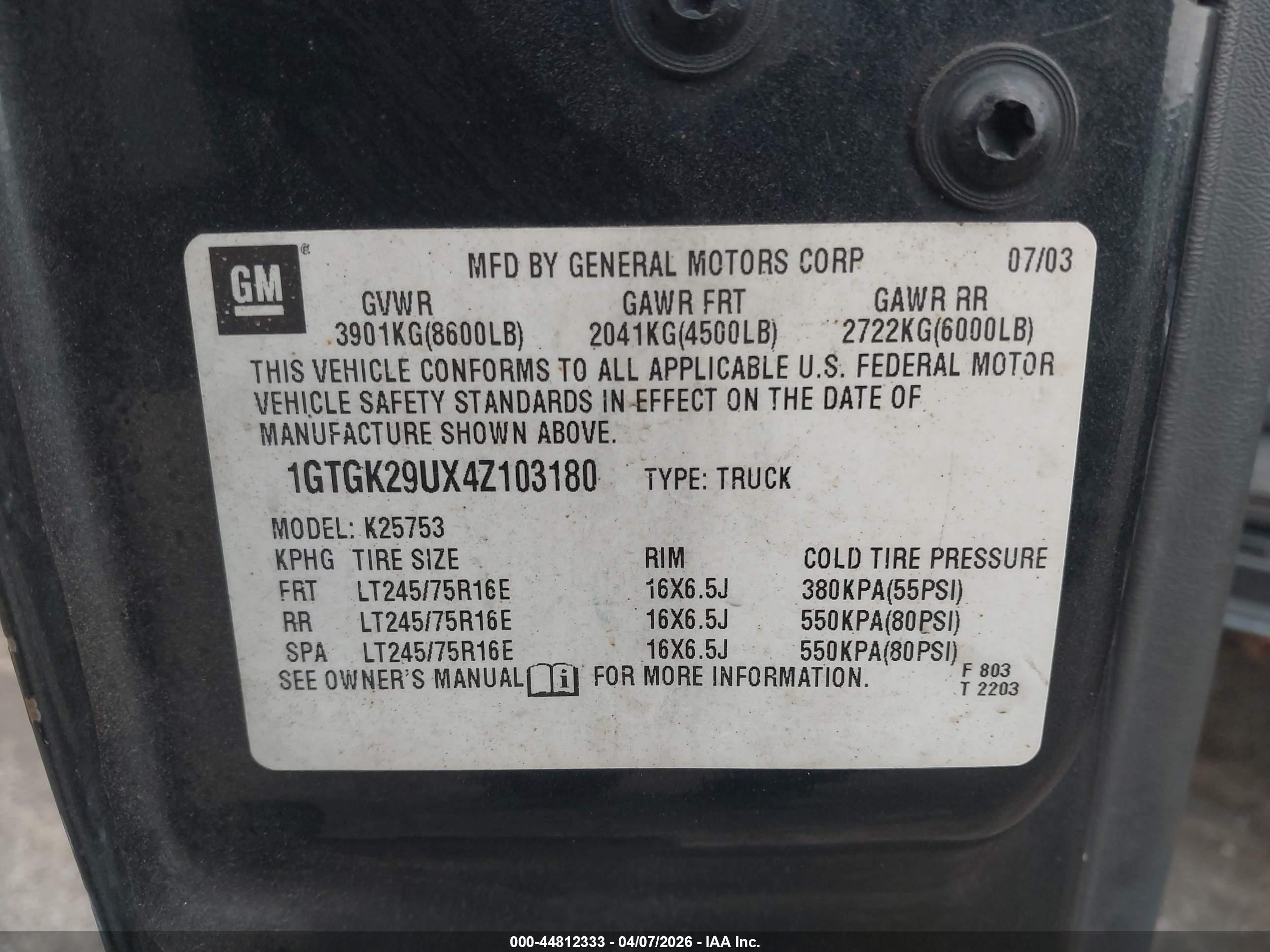2004 Gmc Sierra 2500 Sle Dark Blue vin: 1GTGK29UX4Z103180
