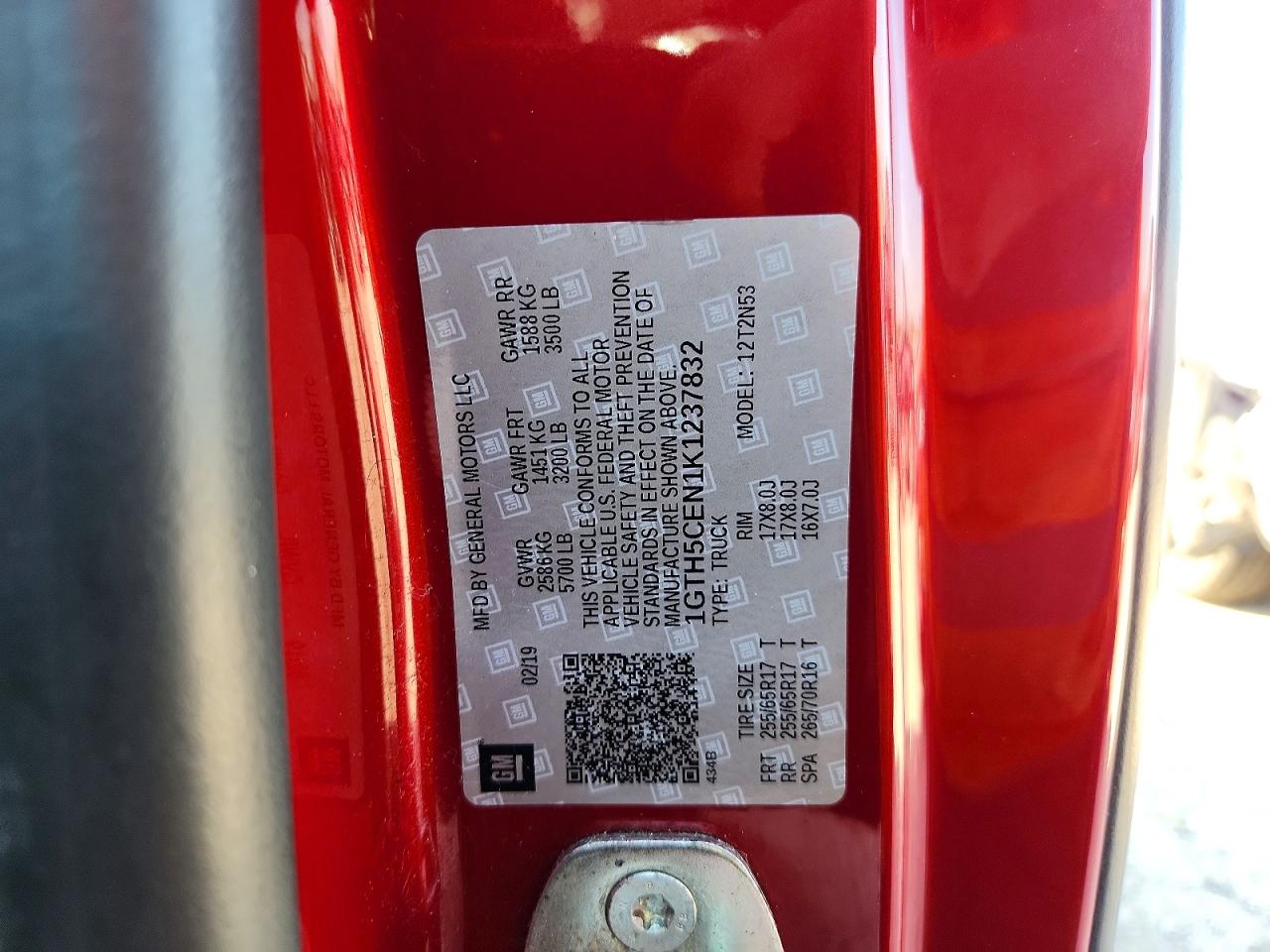2019 Gmc Canyon Sle Red vin: 1GTH5CEN1K1237832