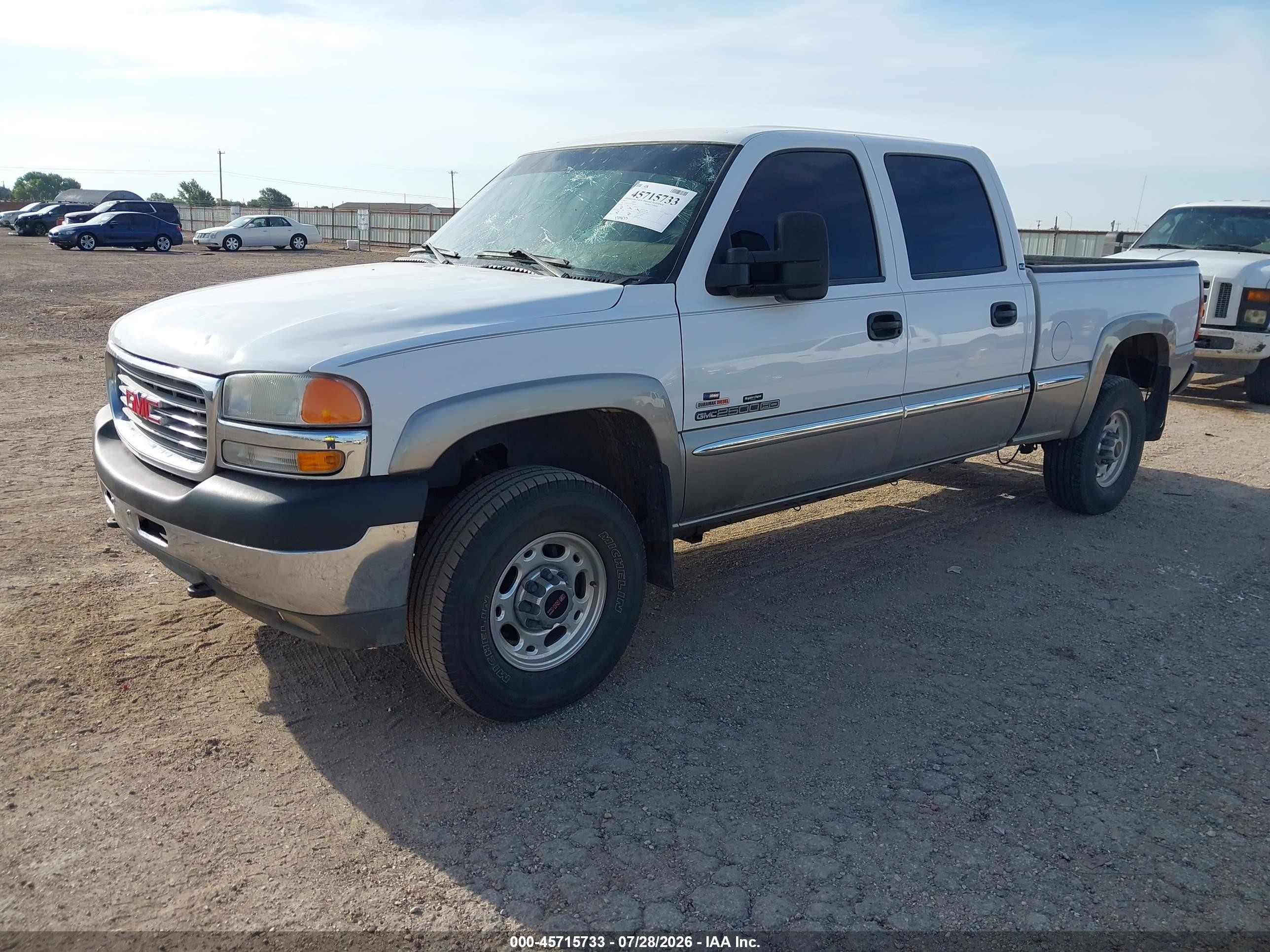 2002 Gmc Sierra 2500hd Sle Белый vin: 1GTHC23152F100248