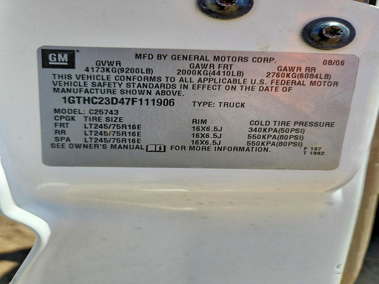 2007 Gmc Sierra C2500 Heavy Duty Белый vin: 1GTHC23D47F111906