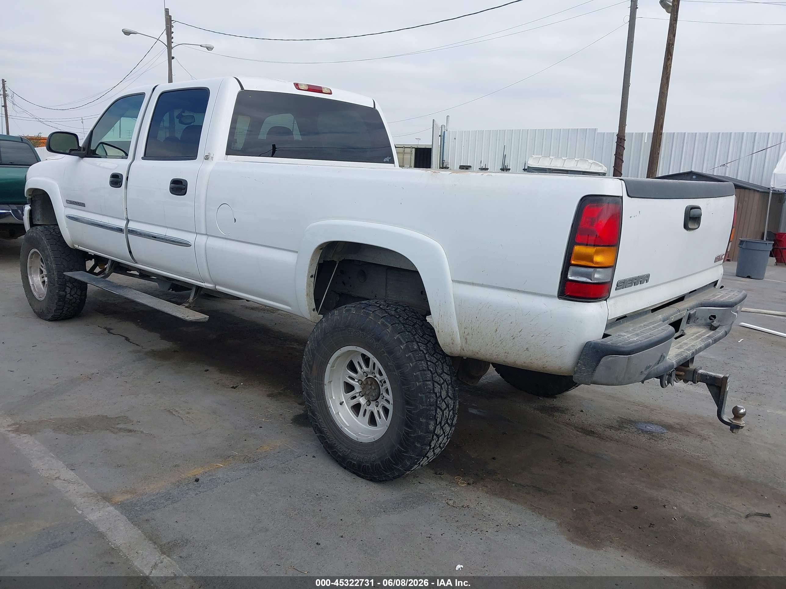 2003 Gmc Sierra 2500hd Sle Белый vin: 1GTHC23U63F201326