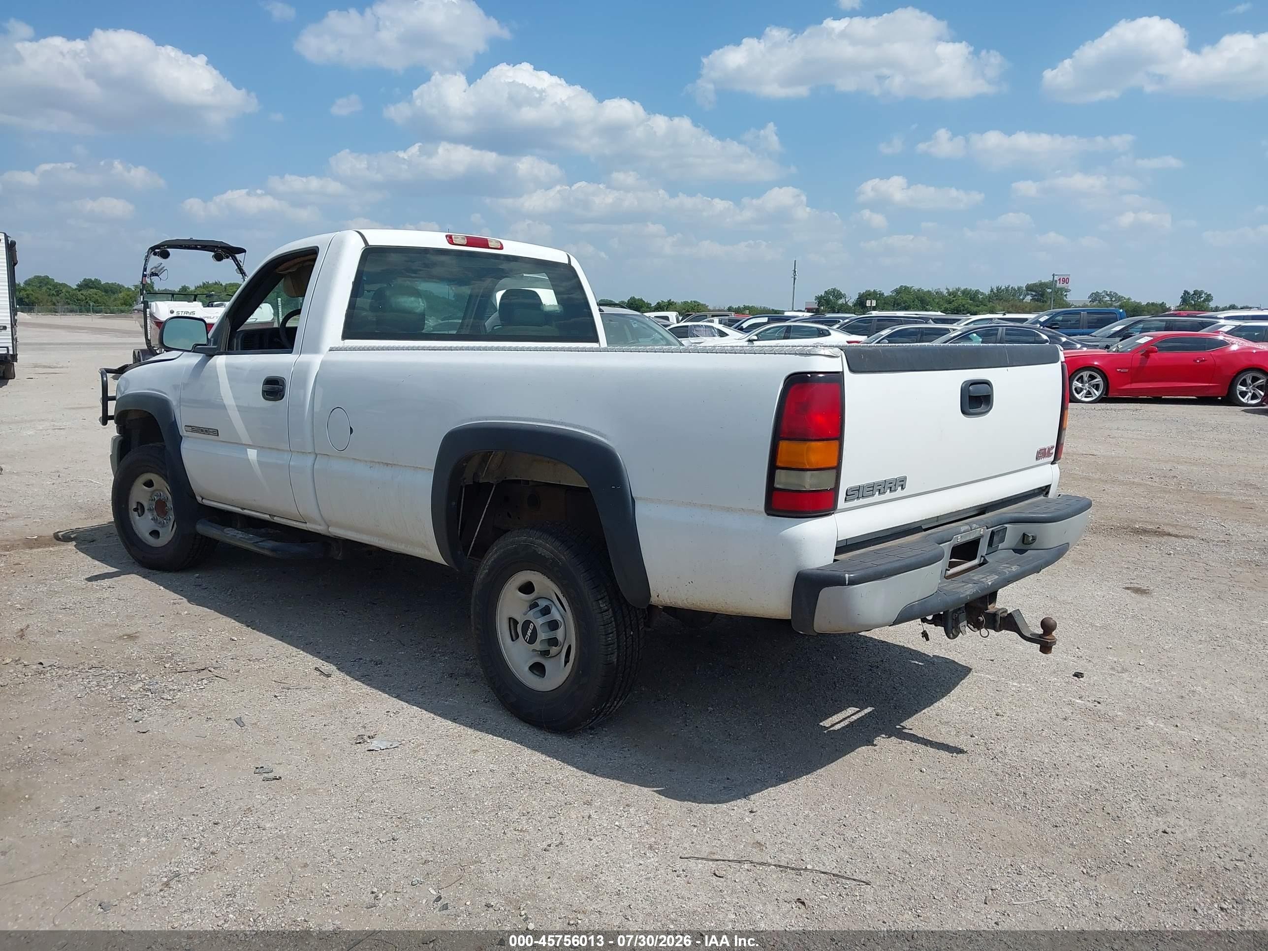 2006 Gmc Sierra 2500hd Work Truck White vin: 1GTHC24U26E273519
