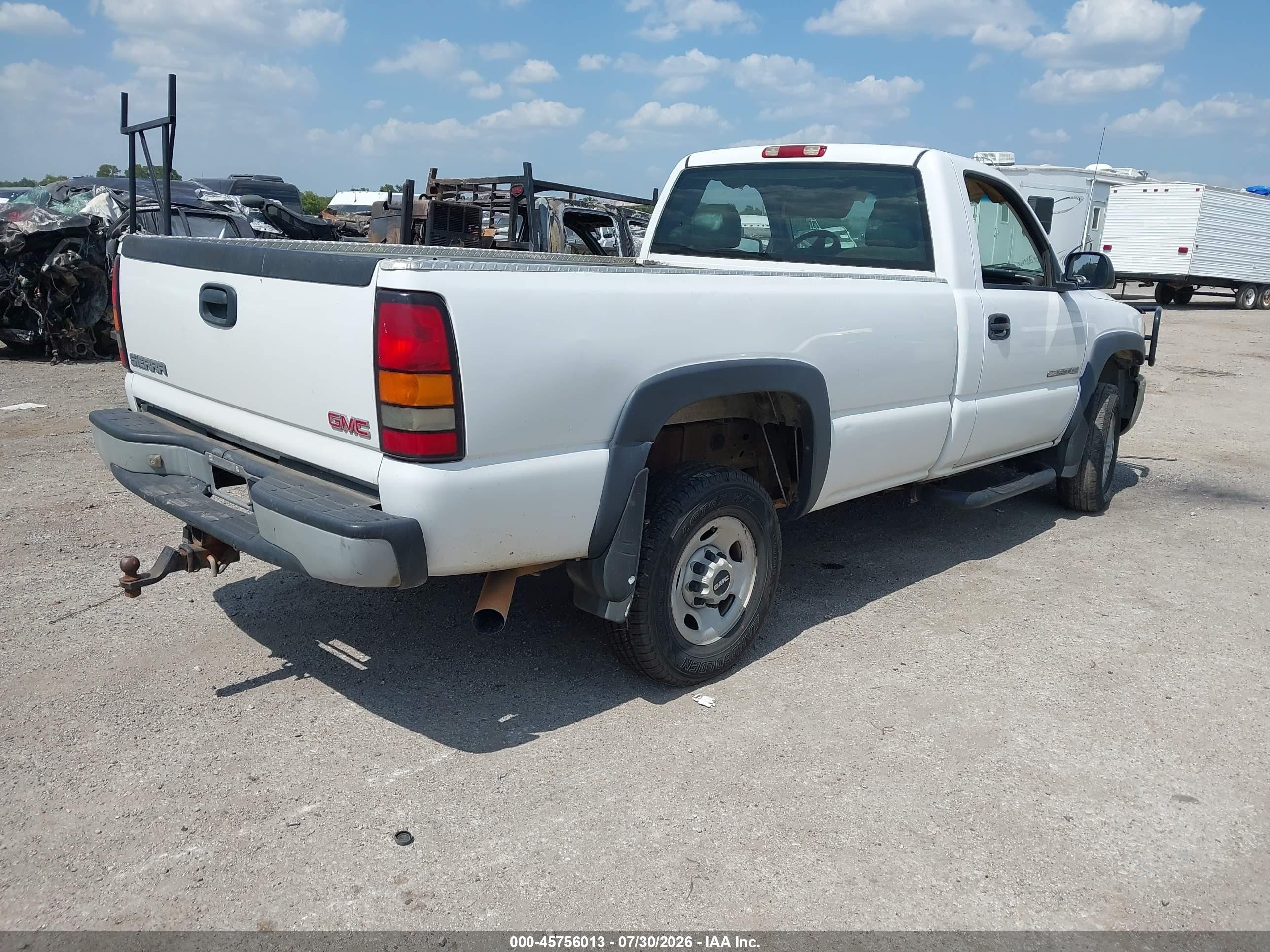 2006 Gmc Sierra 2500hd Work Truck White vin: 1GTHC24U26E273519