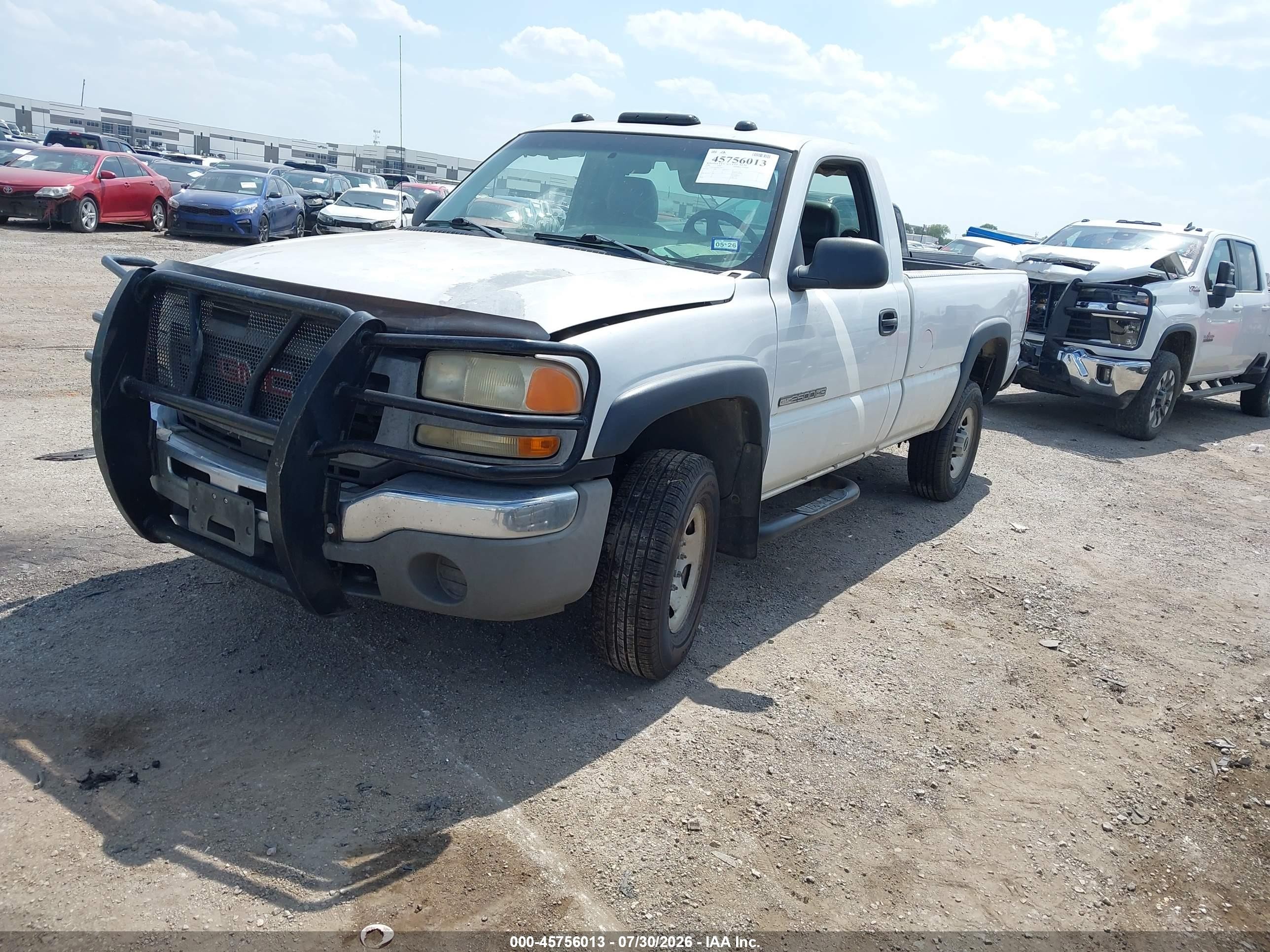 2006 Gmc Sierra 2500hd Work Truck White vin: 1GTHC24U26E273519