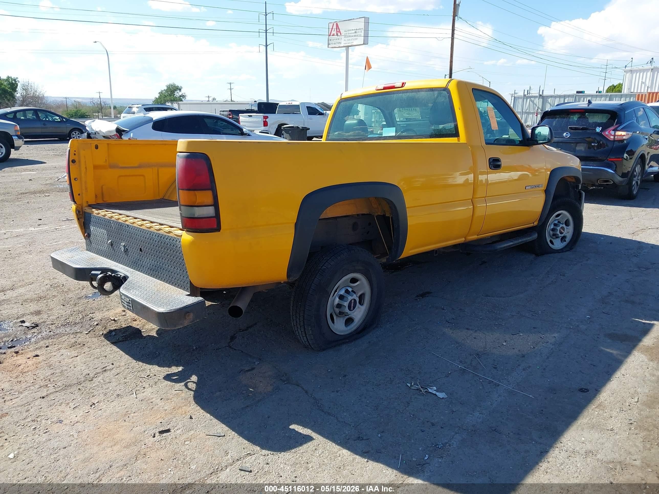 2006 Gmc Sierra 2500hd Work Truck Yellow vin: 1GTHC24UX6E237982
