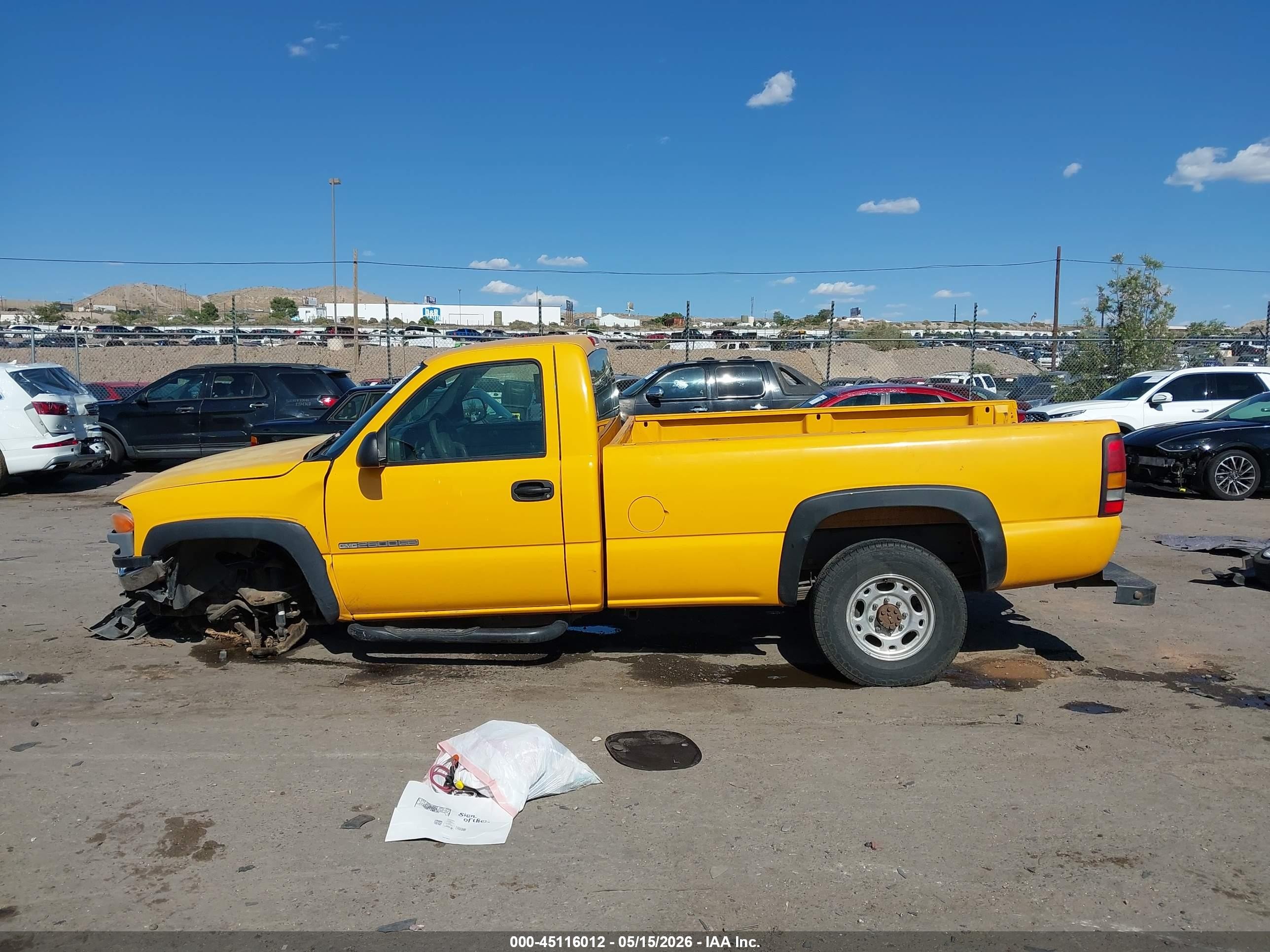 2006 Gmc Sierra 2500hd Work Truck Yellow vin: 1GTHC24UX6E237982
