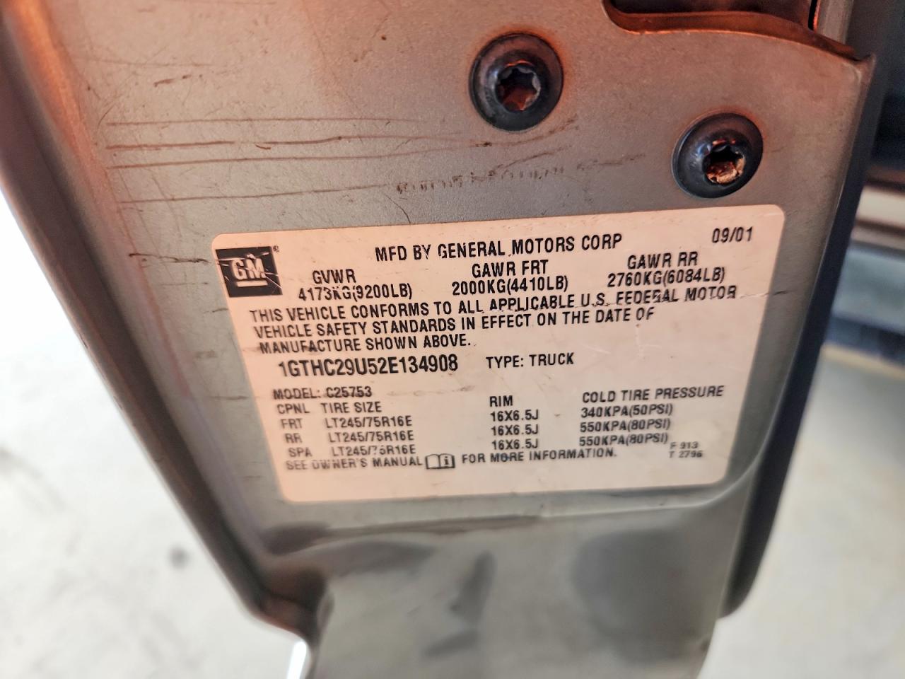 2002 Gmc Sierra C2500 Heavy Duty Gray vin: 1GTHC29U52E134908