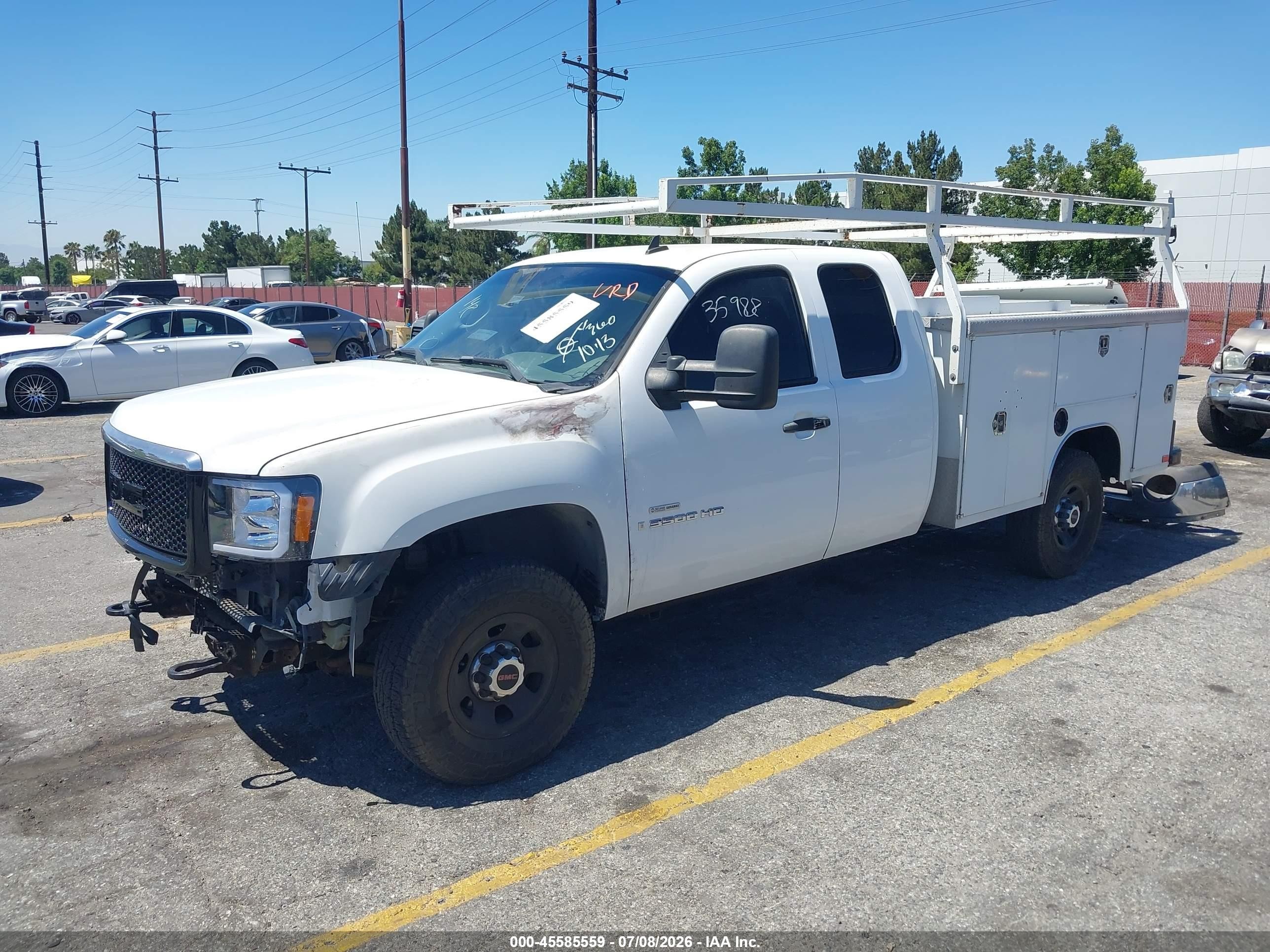2008 Gmc Sierra 3500hd Work Truck White vin: 1GTHC39628E176730