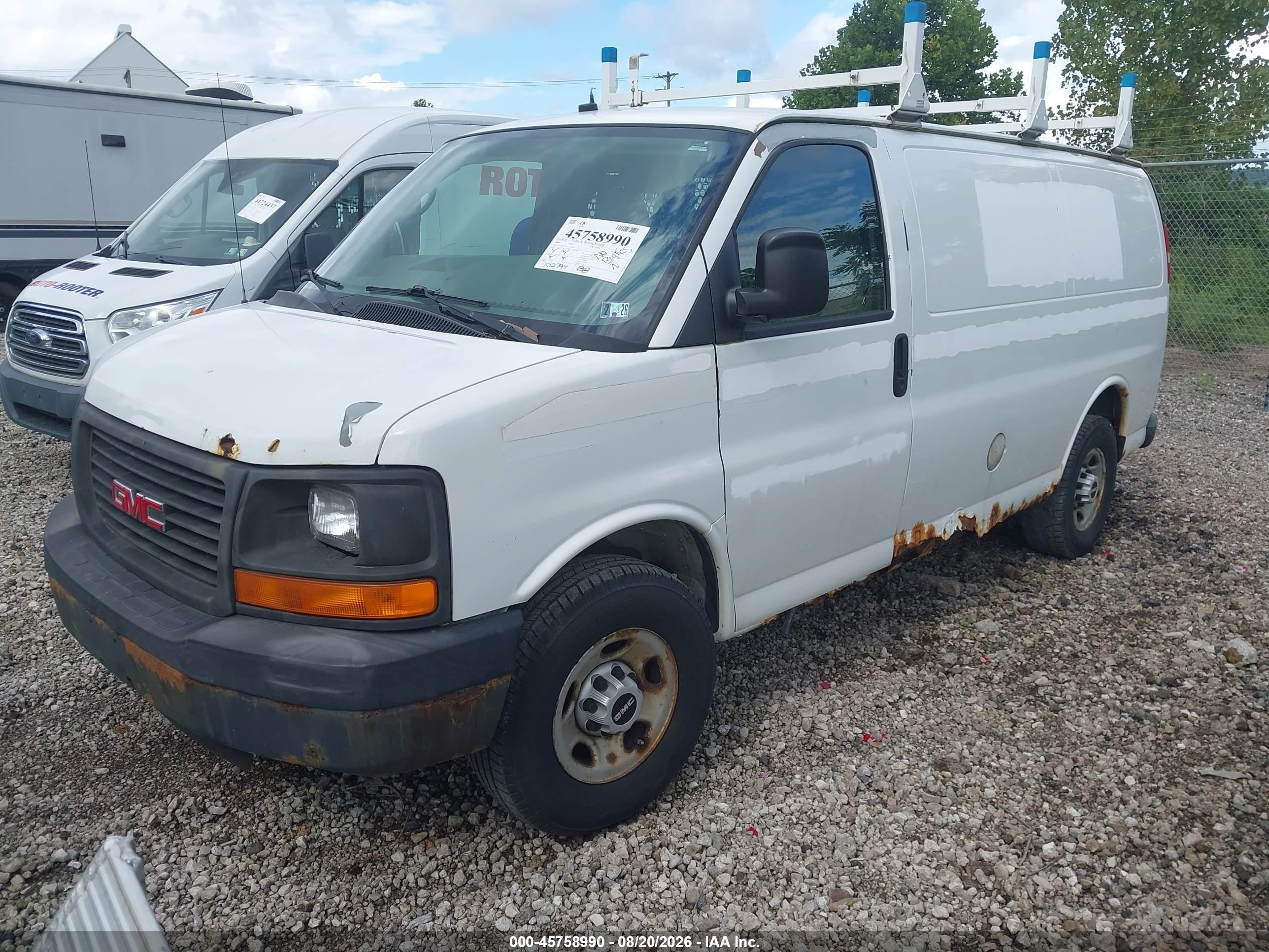 2008 Gmc Savana Work Van White vin: 1GTHG35KX81142825