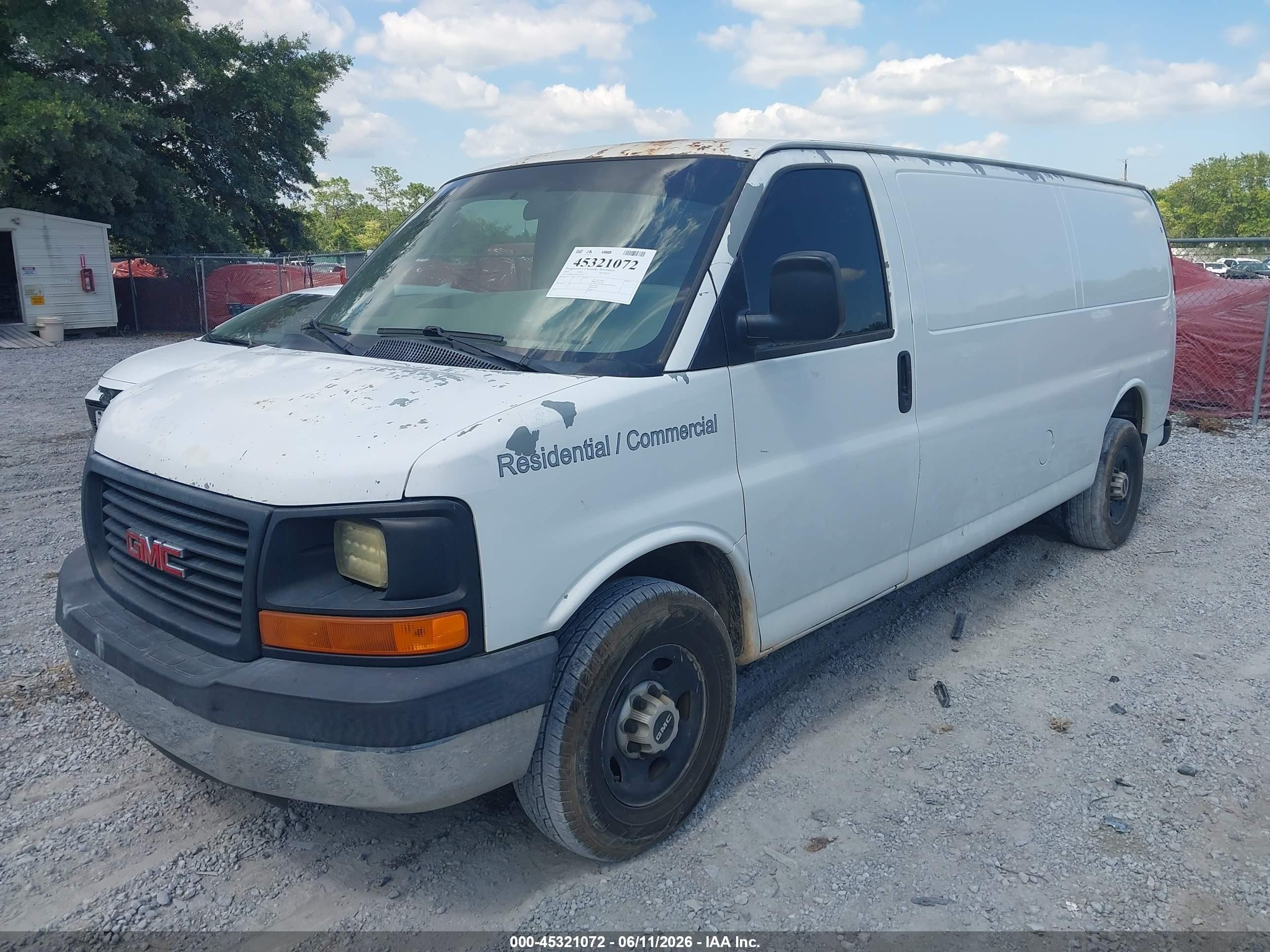 2007 Gmc Savana Work Van White vin: 1GTHG39U871117254