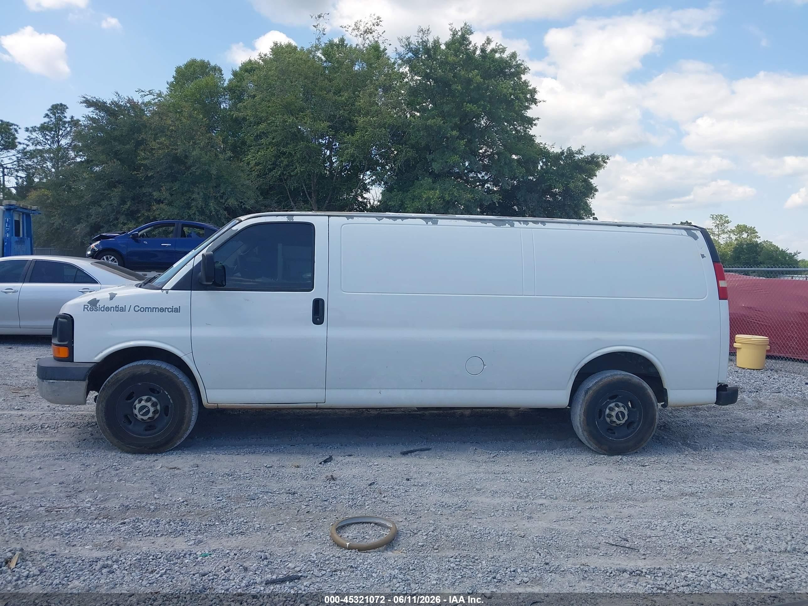 2007 Gmc Savana Work Van White vin: 1GTHG39U871117254
