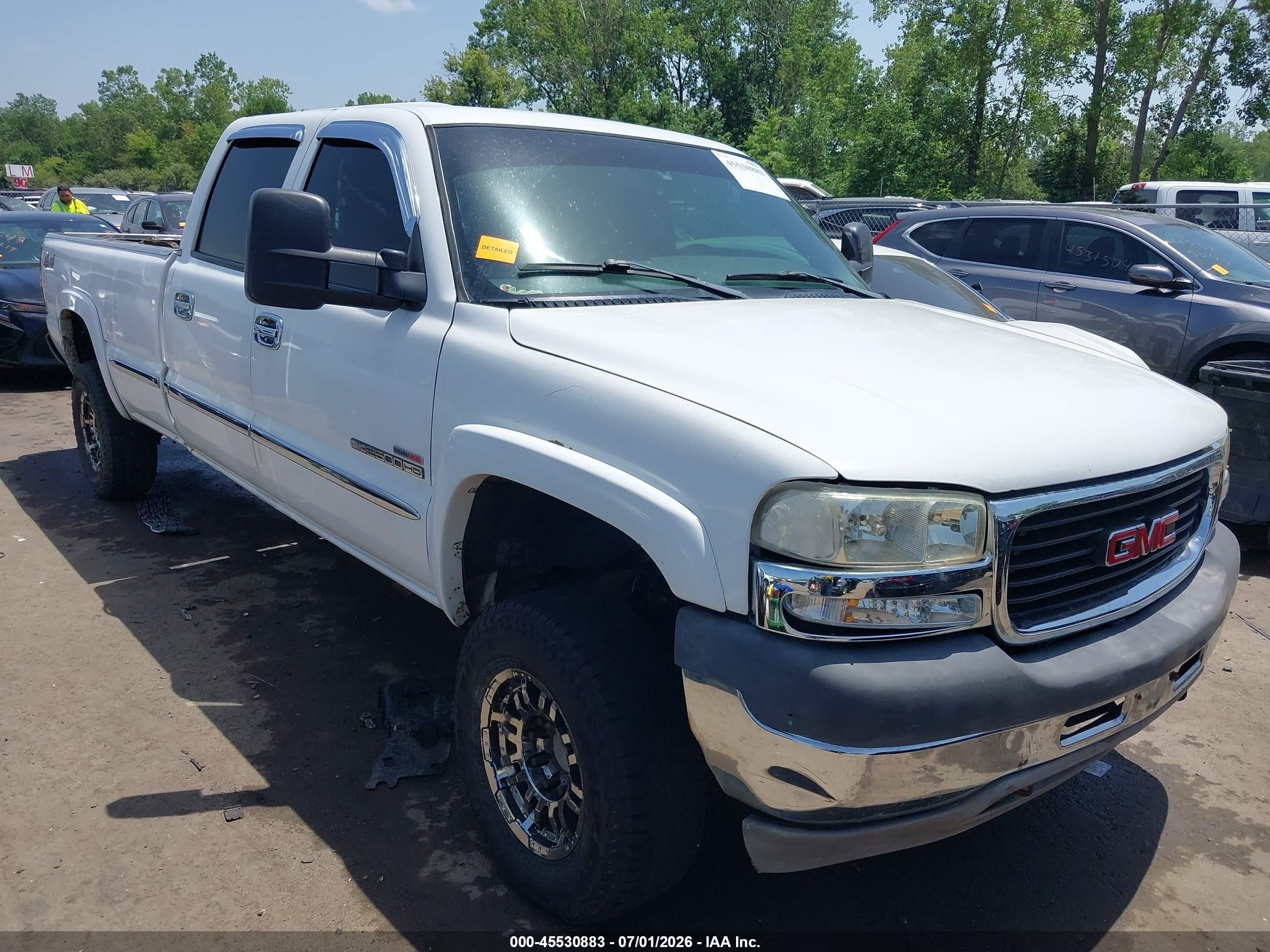 2001 Gmc Sierra 2500hd Sle White vin: 1GTHK23101F209296