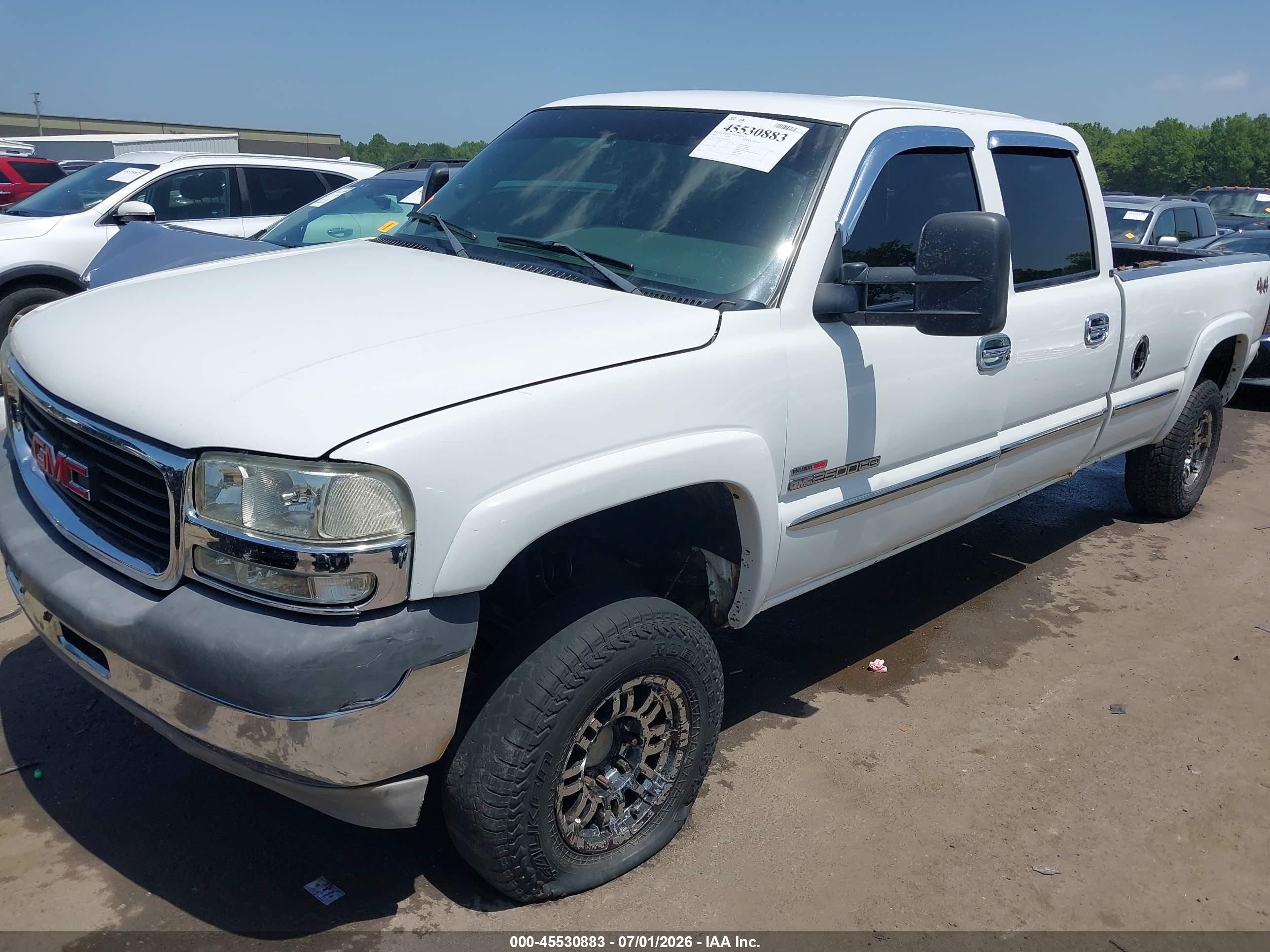 2001 Gmc Sierra 2500hd Sle White vin: 1GTHK23101F209296