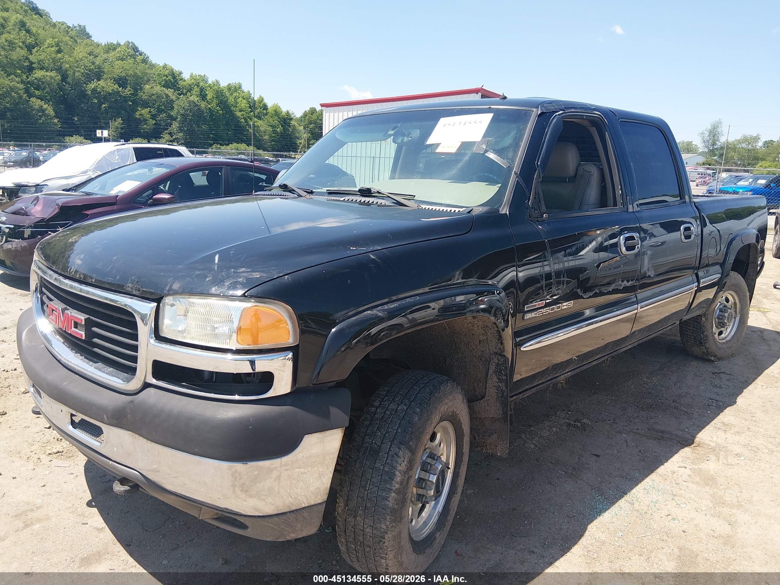 2002 Gmc Sierra 2500hd Sle Black vin: 1GTHK23172F163581