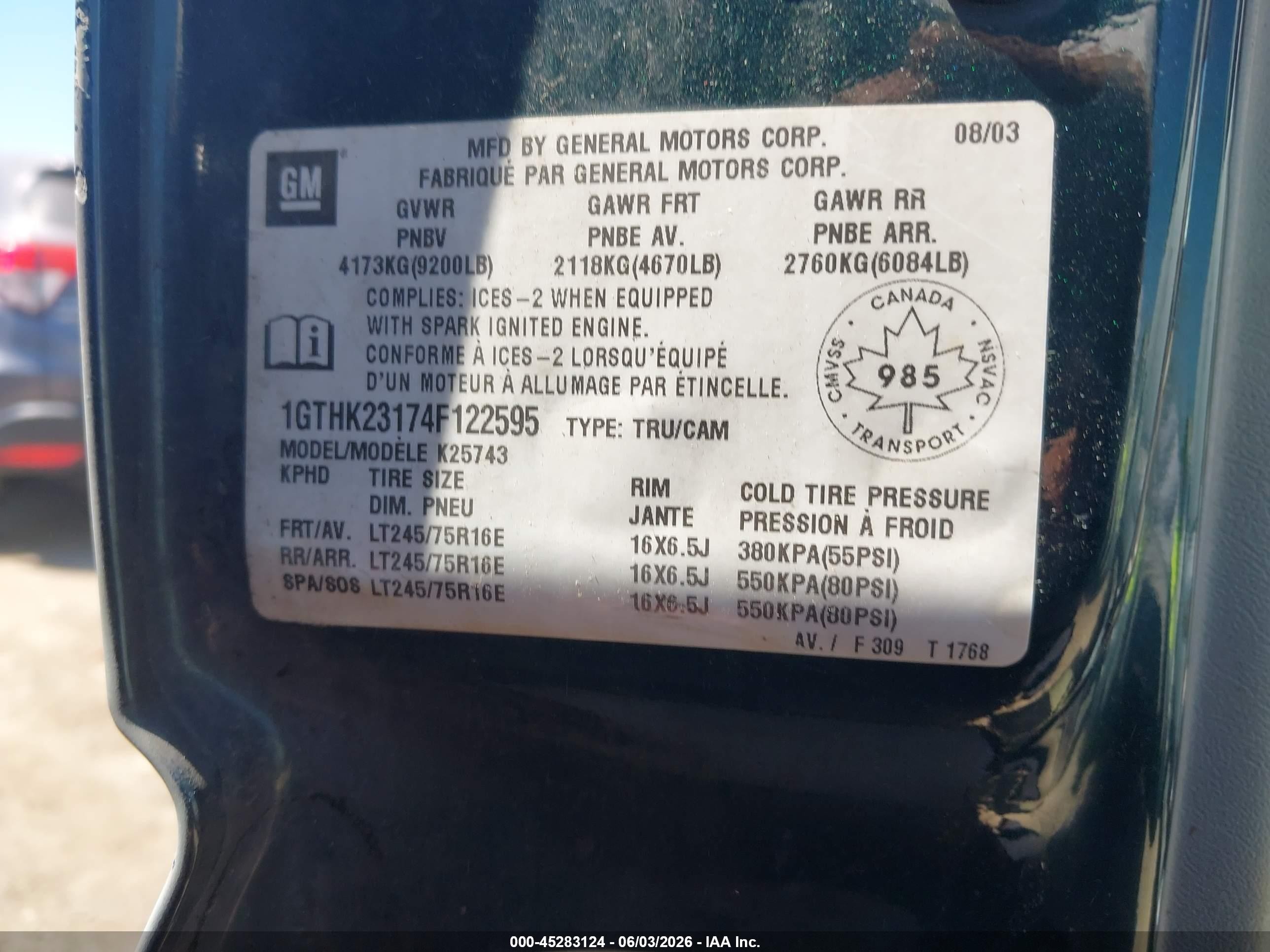 2004 Gmc Sierra 2500hd Sle/slt/work Truck Gray vin: 1GTHK23174F122595