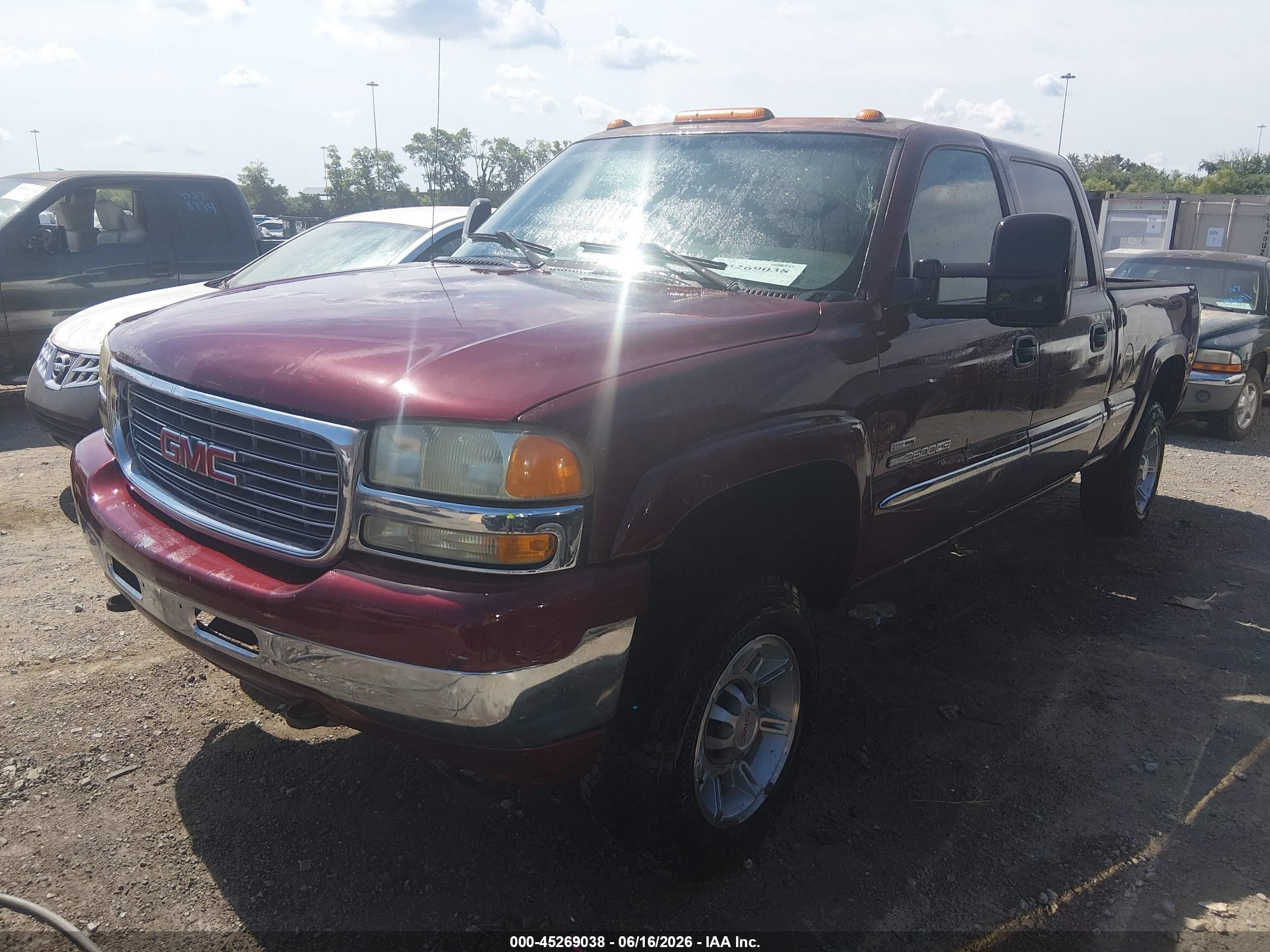 2002 Gmc Sierra 2500hd Sle Red vin: 1GTHK23182F234867