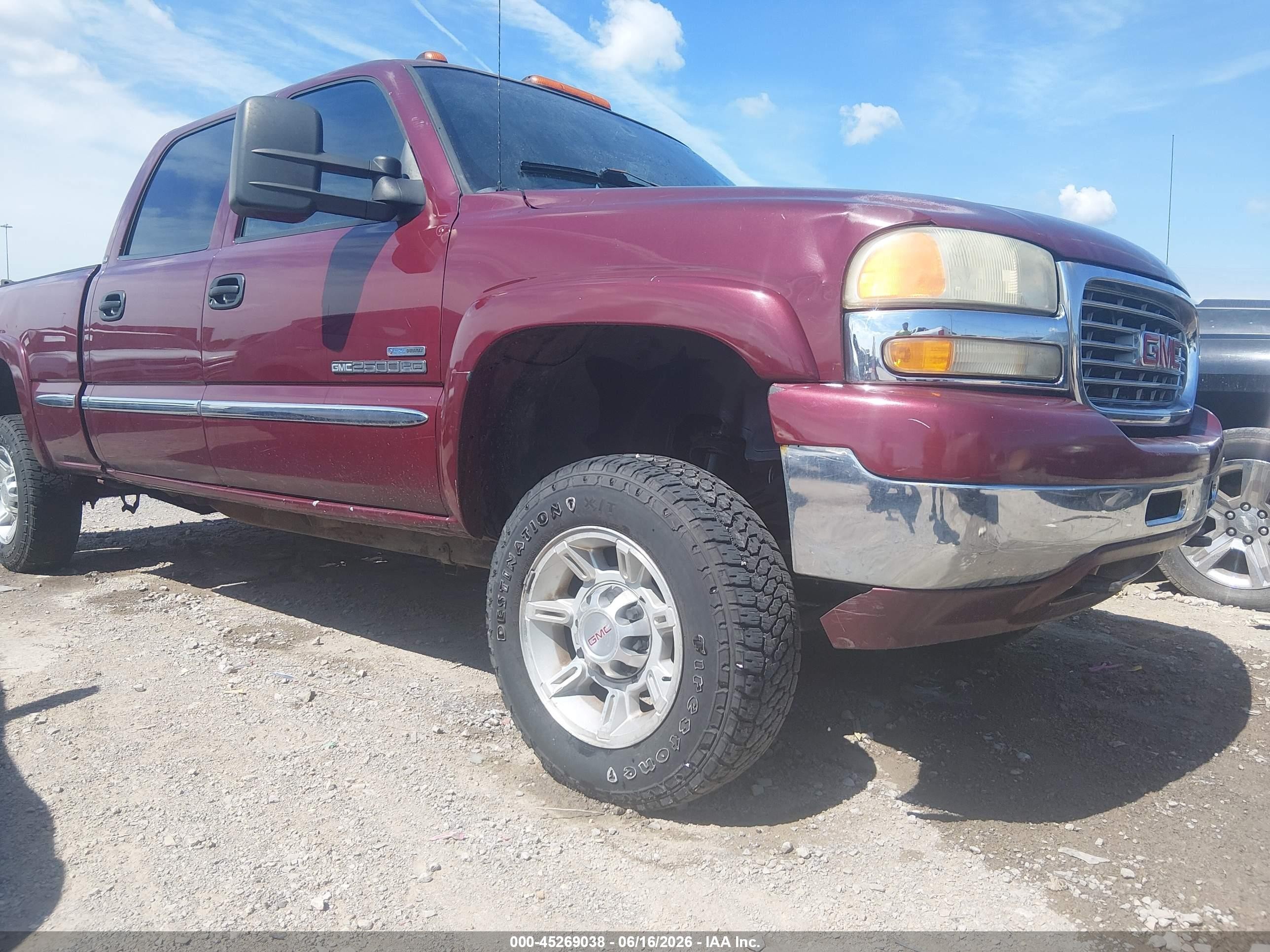 2002 Gmc Sierra 2500hd Sle Red vin: 1GTHK23182F234867