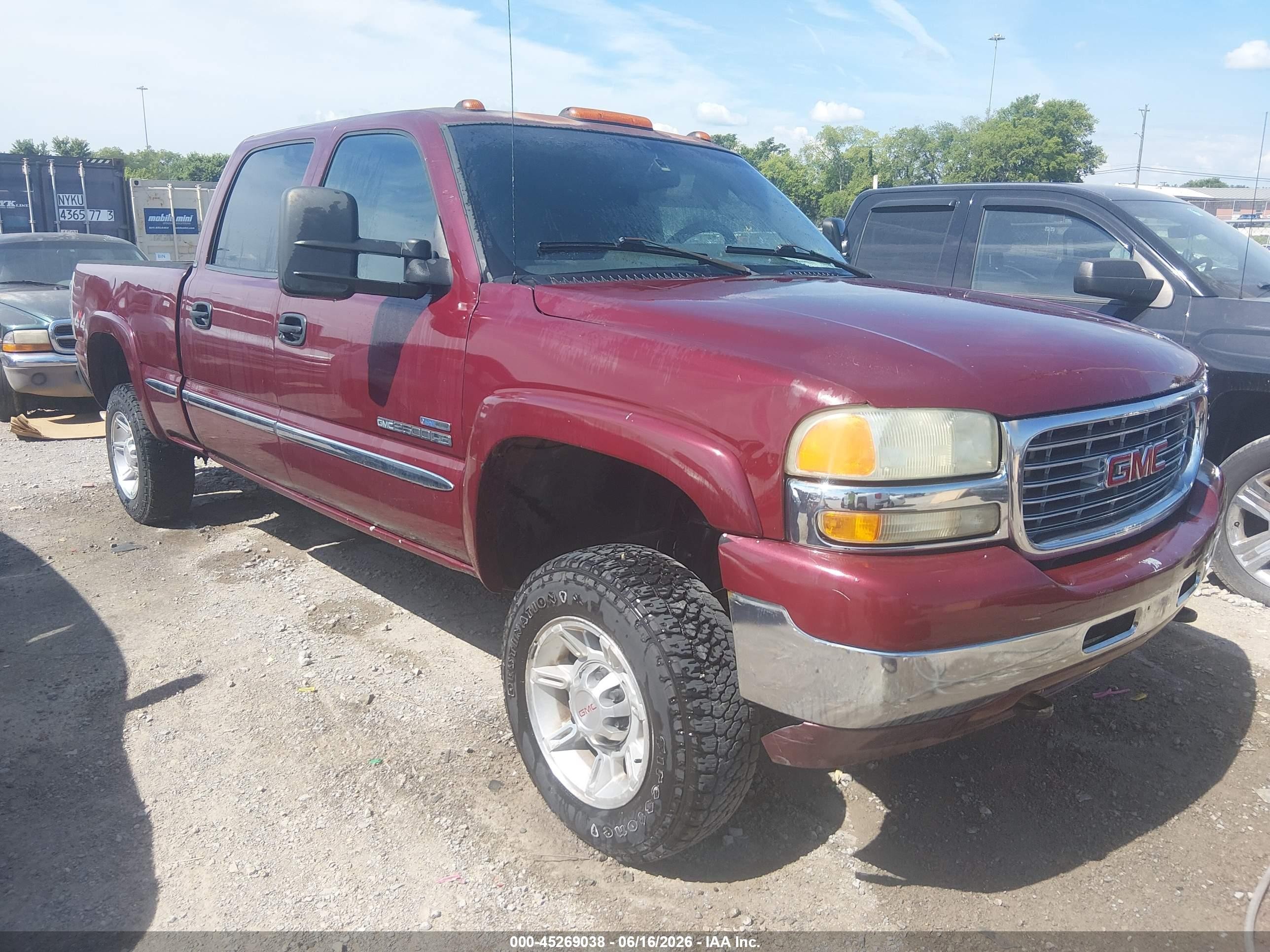 2002 Gmc Sierra 2500hd Sle Red vin: 1GTHK23182F234867
